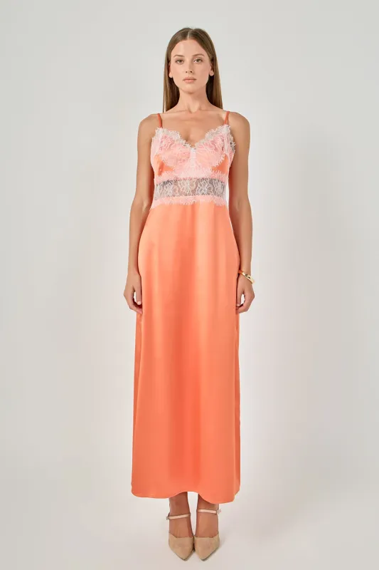 Satin Lace Slip Maxi Dress made by Endless Rose