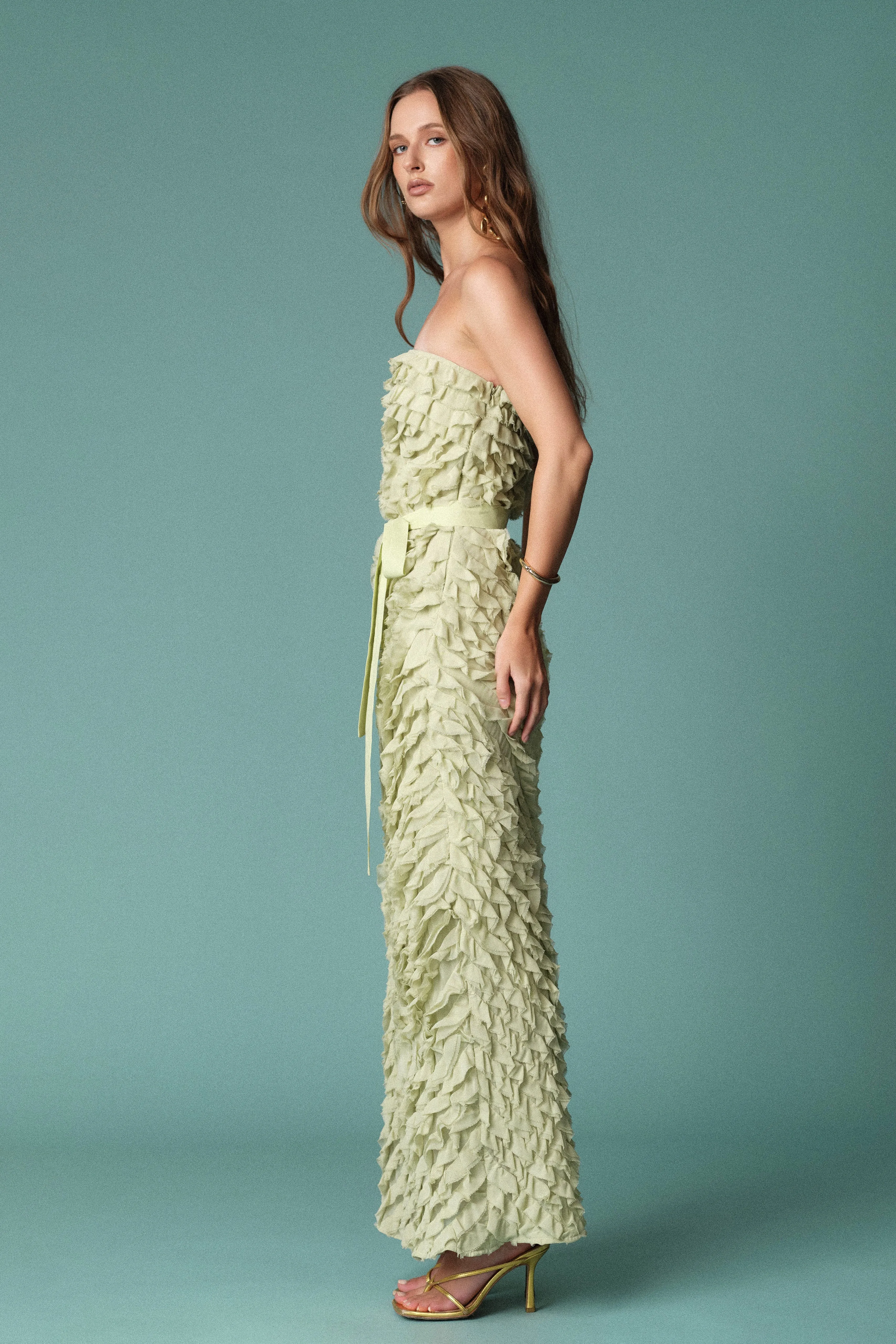 Ruffle Textured Strapless Maxi Dress sold by Endless Rose product image thumbnail 3