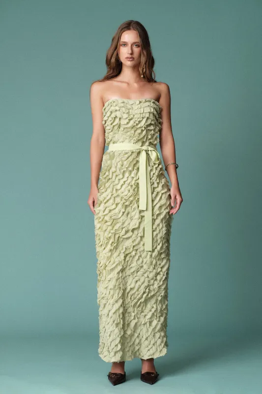 Ruffle Textured Strapless Maxi Dress made by Endless Rose
