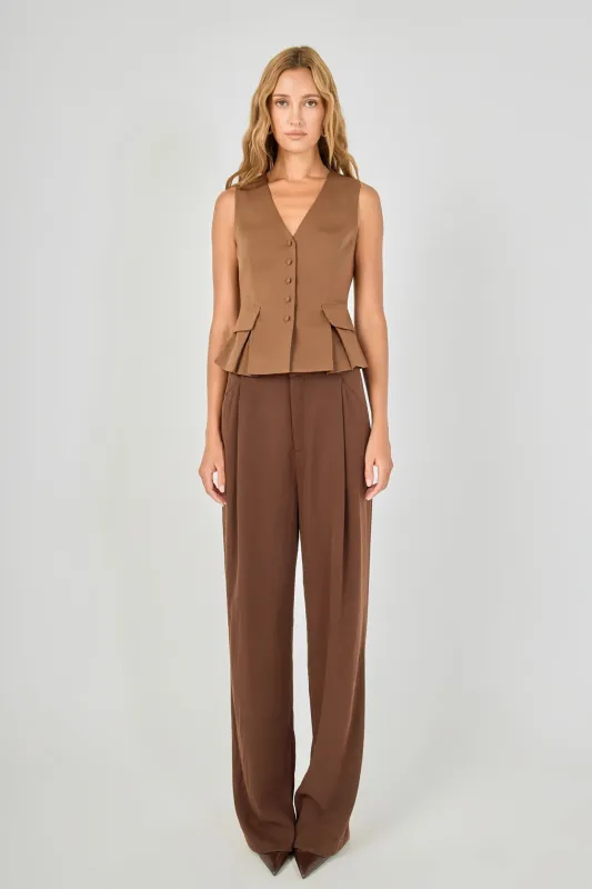 Button Detail Peplum Top made by Endless Rose