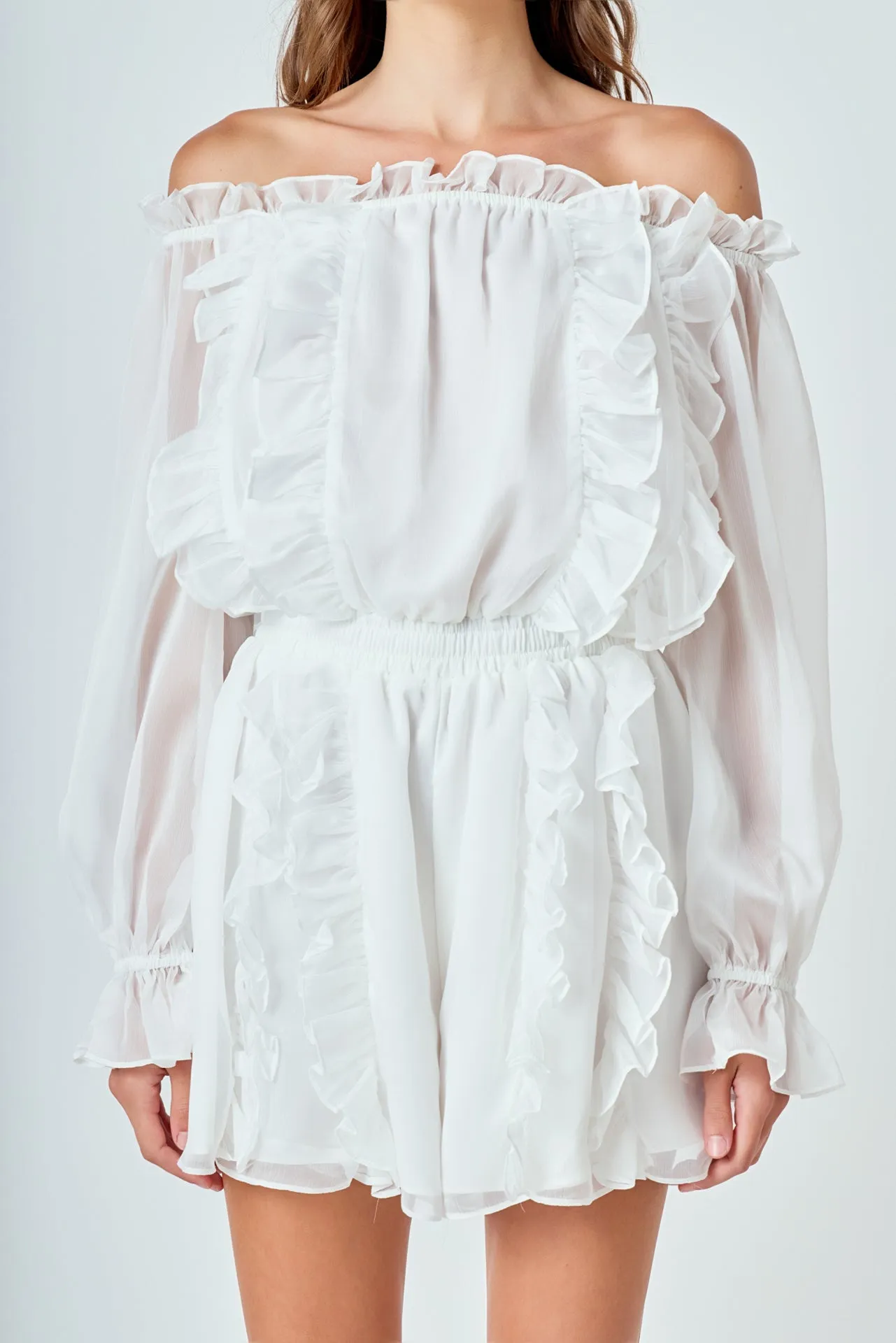 Off the Shoulder Ruffled Romper sold by Endless Rose product image thumbnail 2