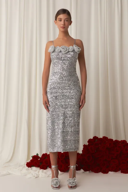 Sequins Roses Maxi Dress sold by Endless Rose