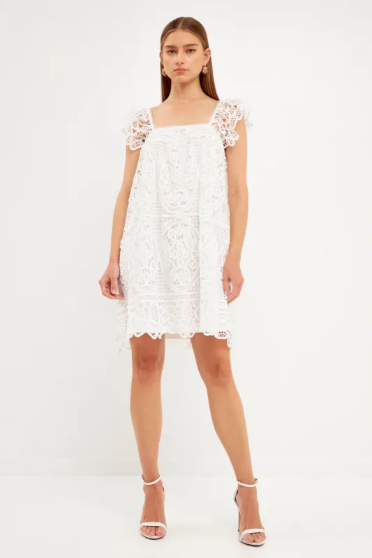 Flounce Laced Mini Dress sold by Endless Rose
