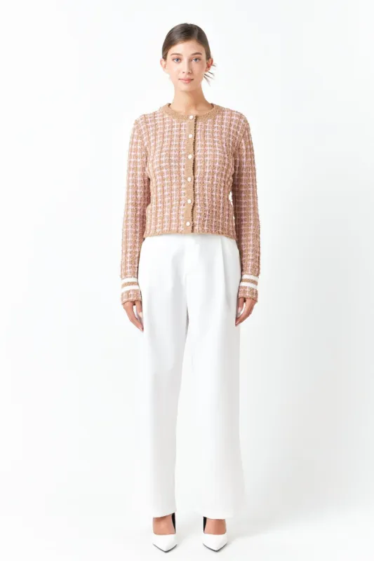 Check Sweater Cardigan sold by Endless Rose