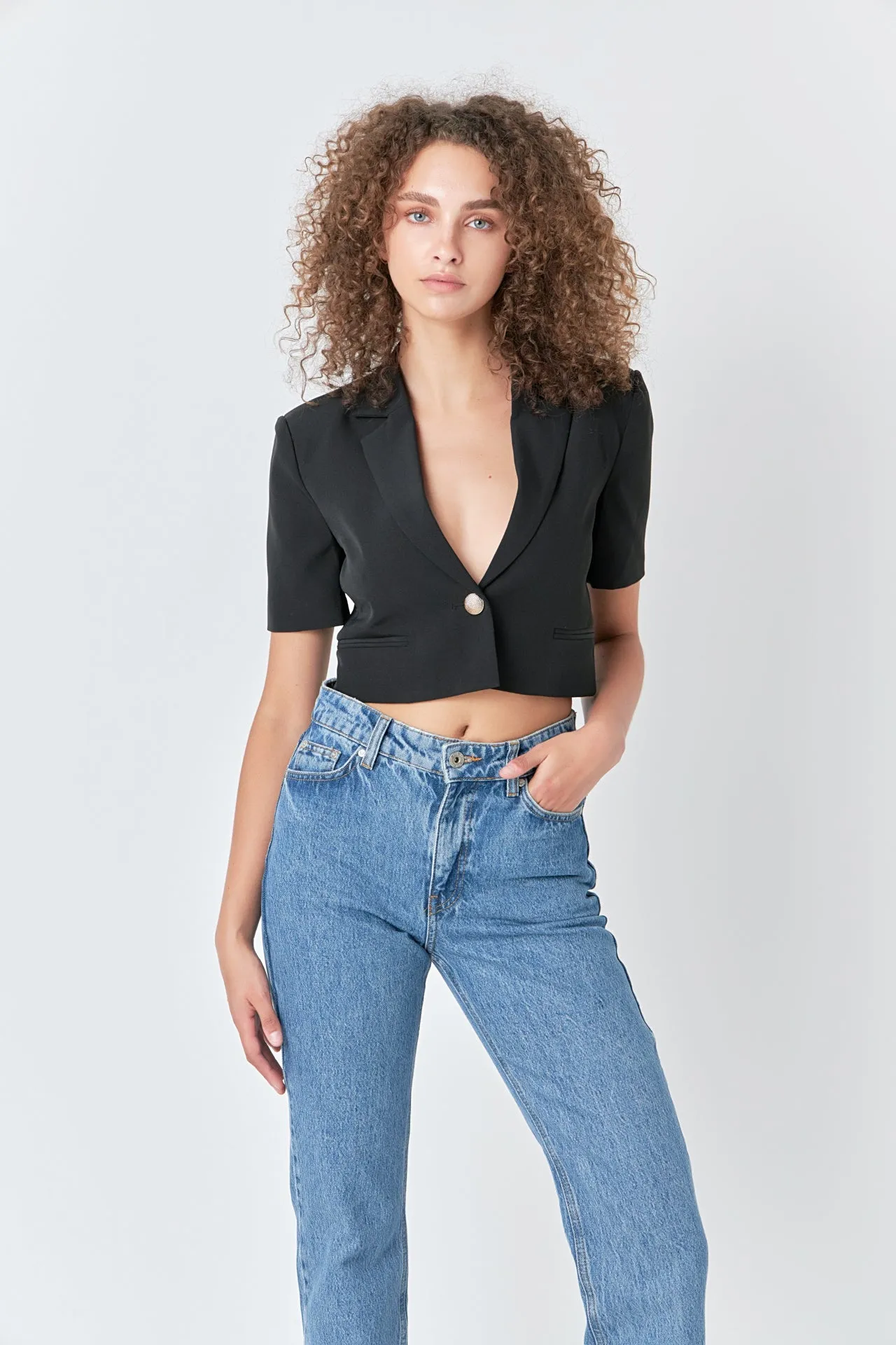 Cropped Short Sleeve Blazer - Final Sale sold by Endless Rose product image thumbnail 5