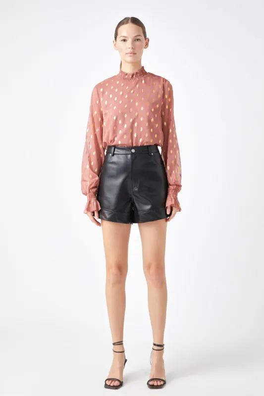 Polka Dot Chiffon Blouse sold by Endless Rose