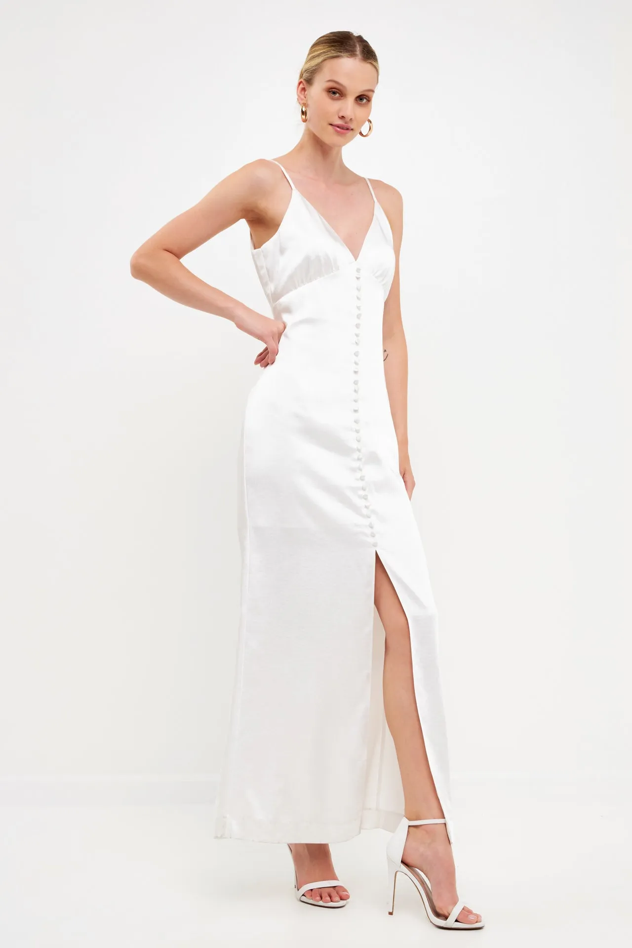 Satin Button Down Maxi sold by Endless Rose product image thumbnail 3