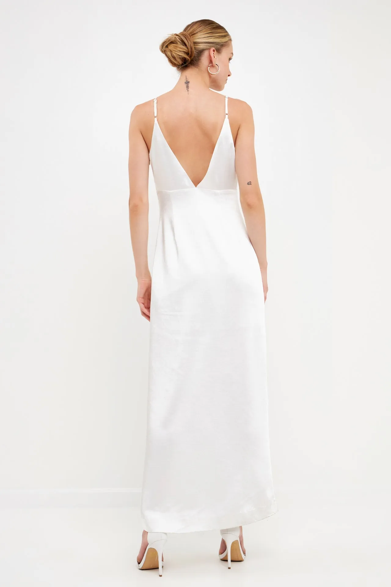 Satin Button Down Maxi sold by Endless Rose product image thumbnail 4
