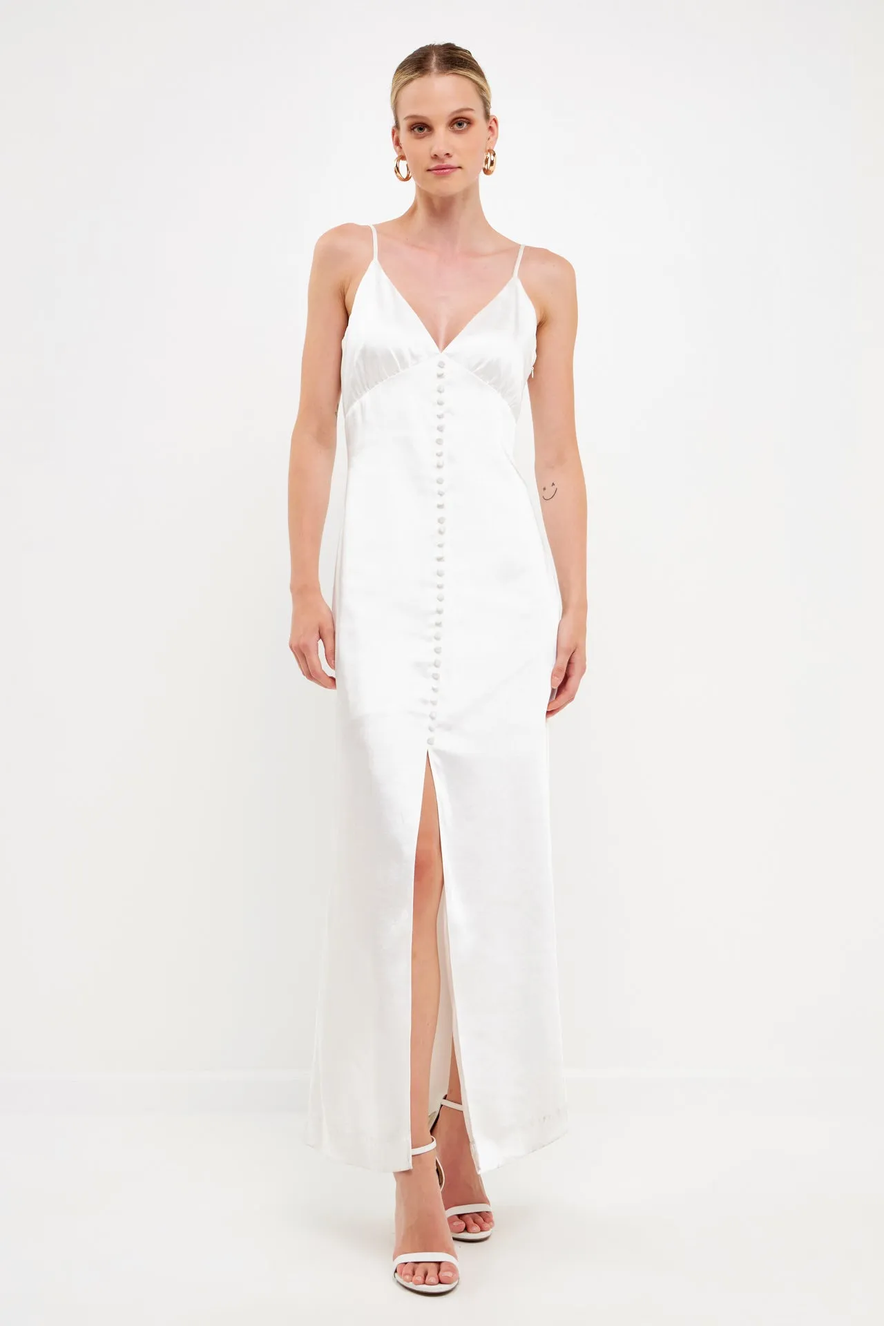 Satin Button Down Maxi sold by Endless Rose product image thumbnail 2