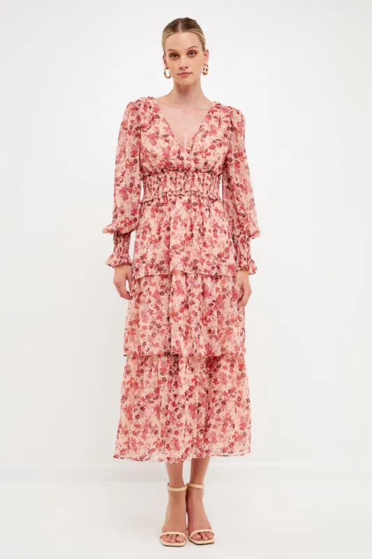 Floral Long-Sleeve Maxi Dress sold by Endless Rose
