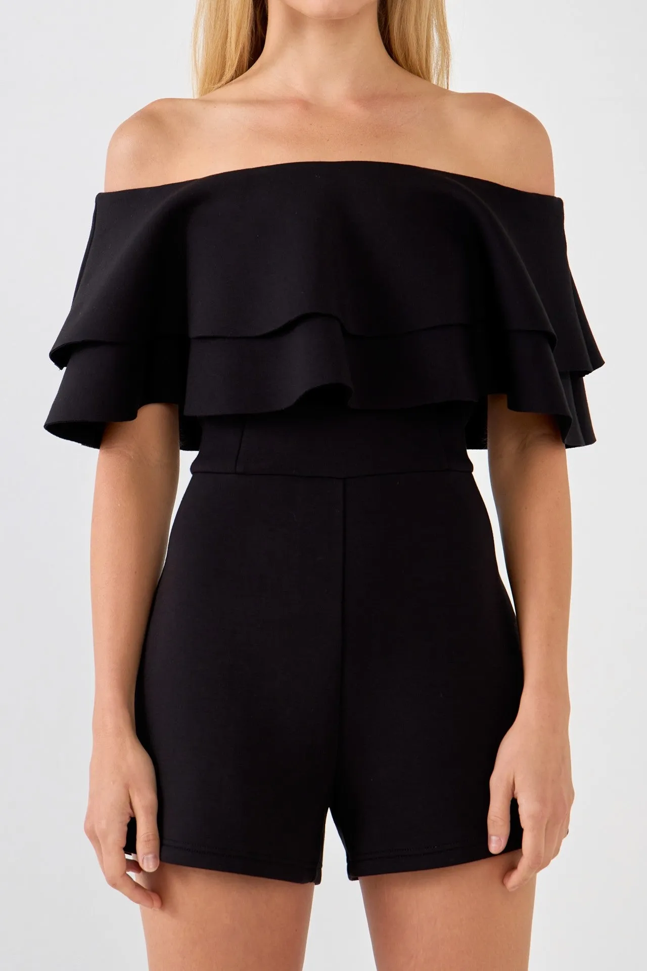 Off the Shoulder Ruffled Romper sold by Endless Rose product image thumbnail 2
