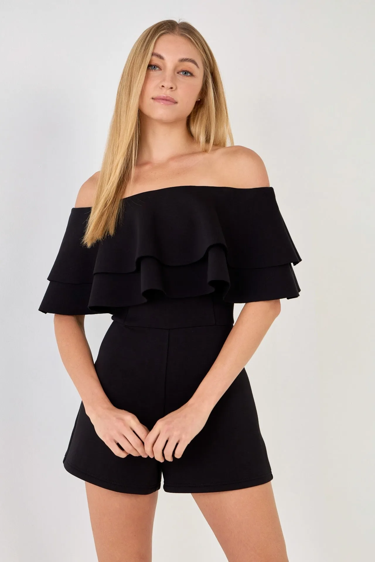 Off the Shoulder Ruffled Romper sold by Endless Rose product image thumbnail 5