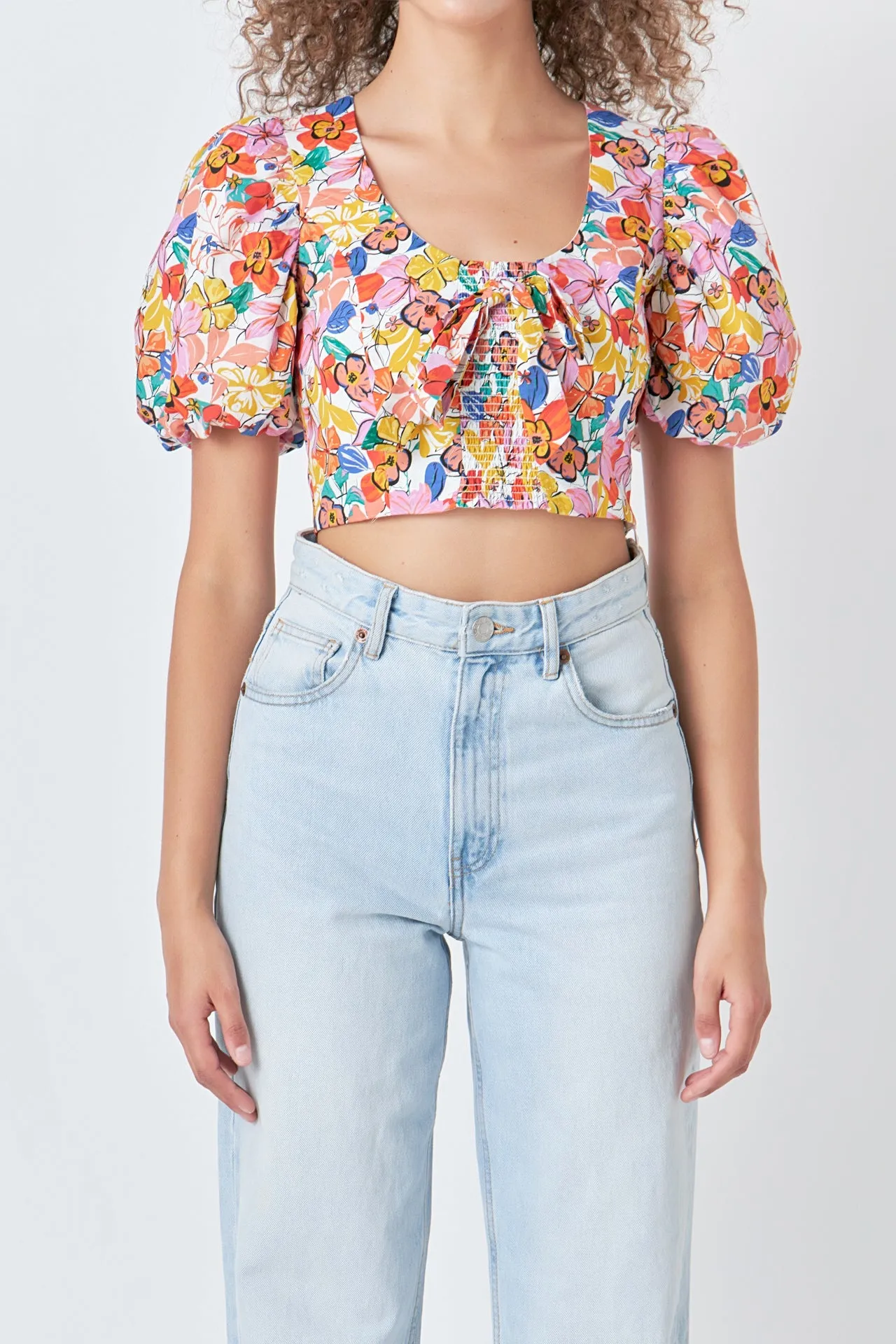 Cotton Floral Print Puff Sleeve Top sold by Endless Rose product image thumbnail 2