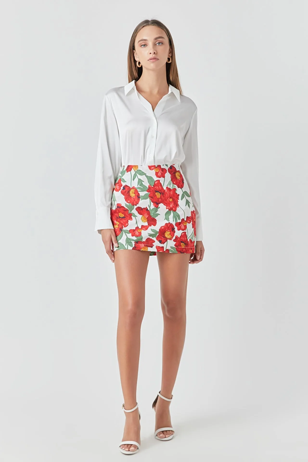 Cotton Floral Print Mini Skort sold by Endless Rose