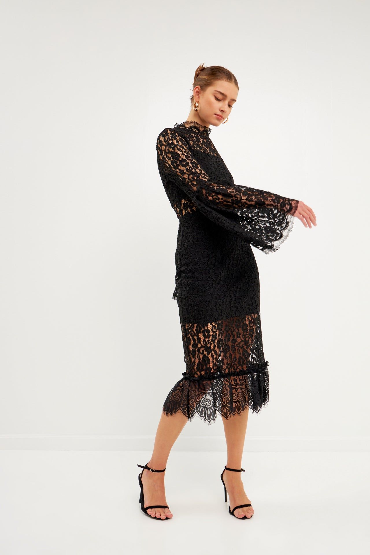 Long-Sleeved Lace Midi Dress sold by Endless Rose product image thumbnail 5