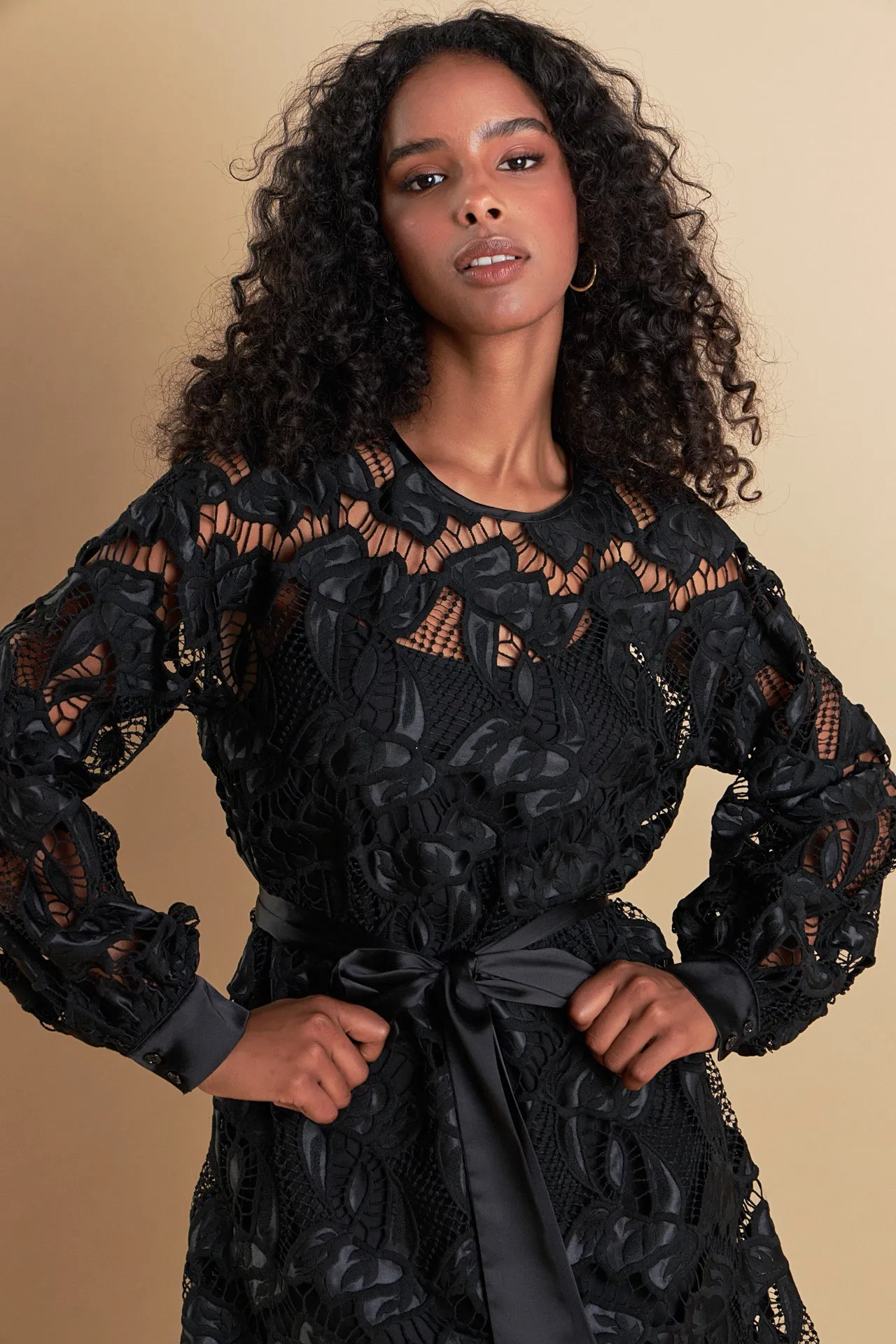 Lace Long Sleeve Mini Dress sold by Endless Rose