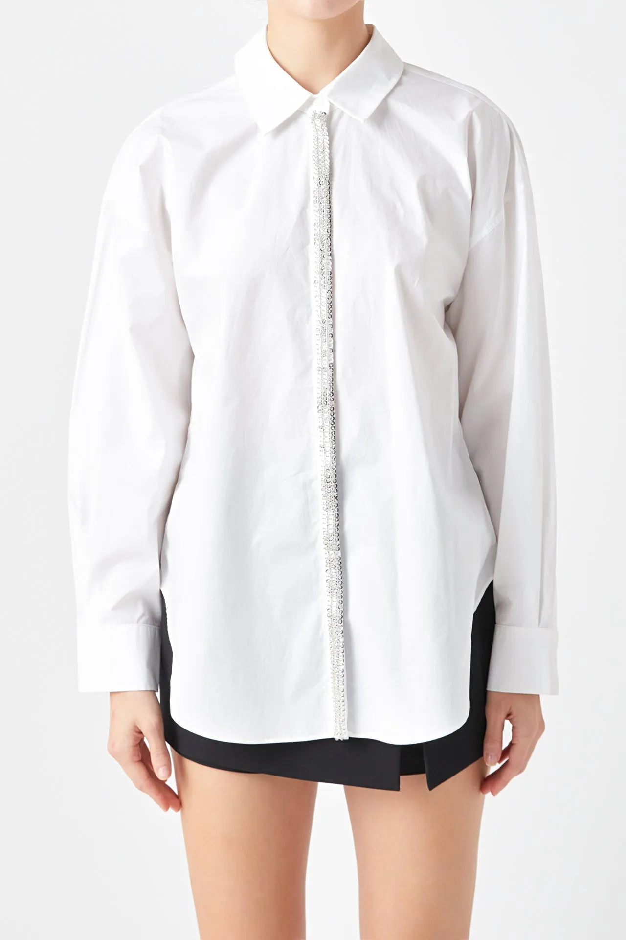 Sequined Placket Button-Up Shirt sold by Endless Rose product image thumbnail 2