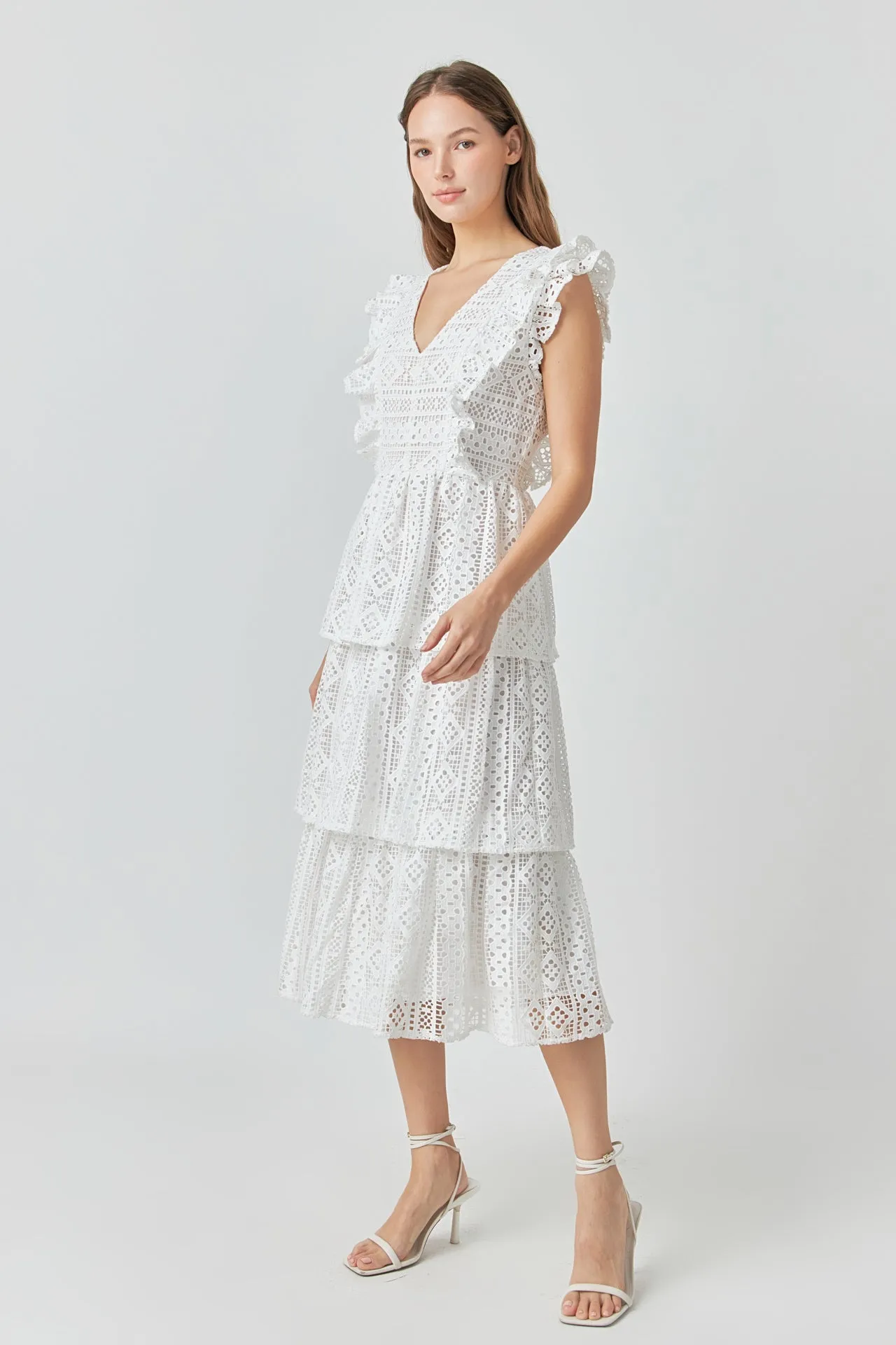 Lace Tiered Midi Dress sold by Endless Rose product image thumbnail 3