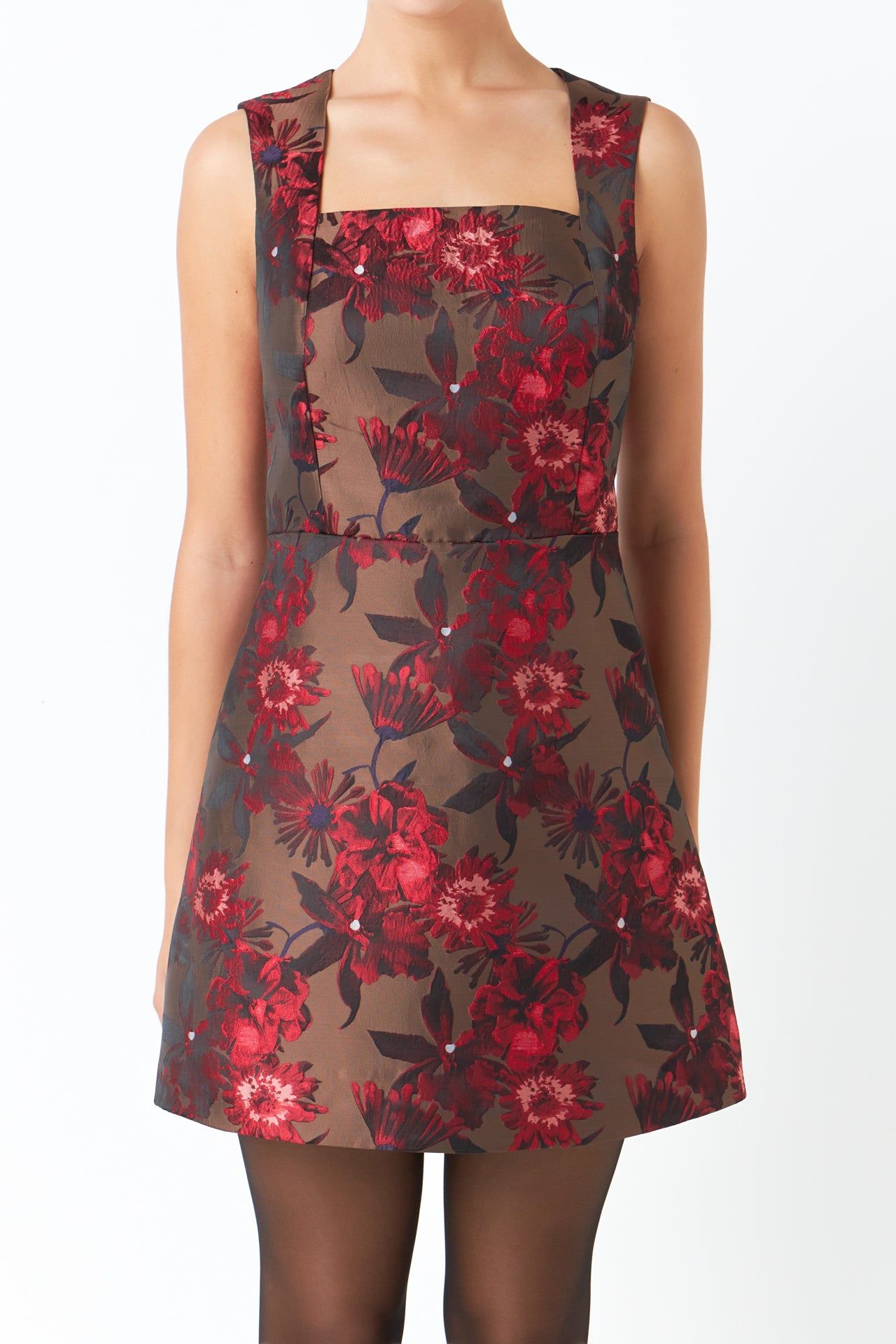 Floral Jacquard Sleeveless Mini Dress sold by Endless Rose product image thumbnail 2