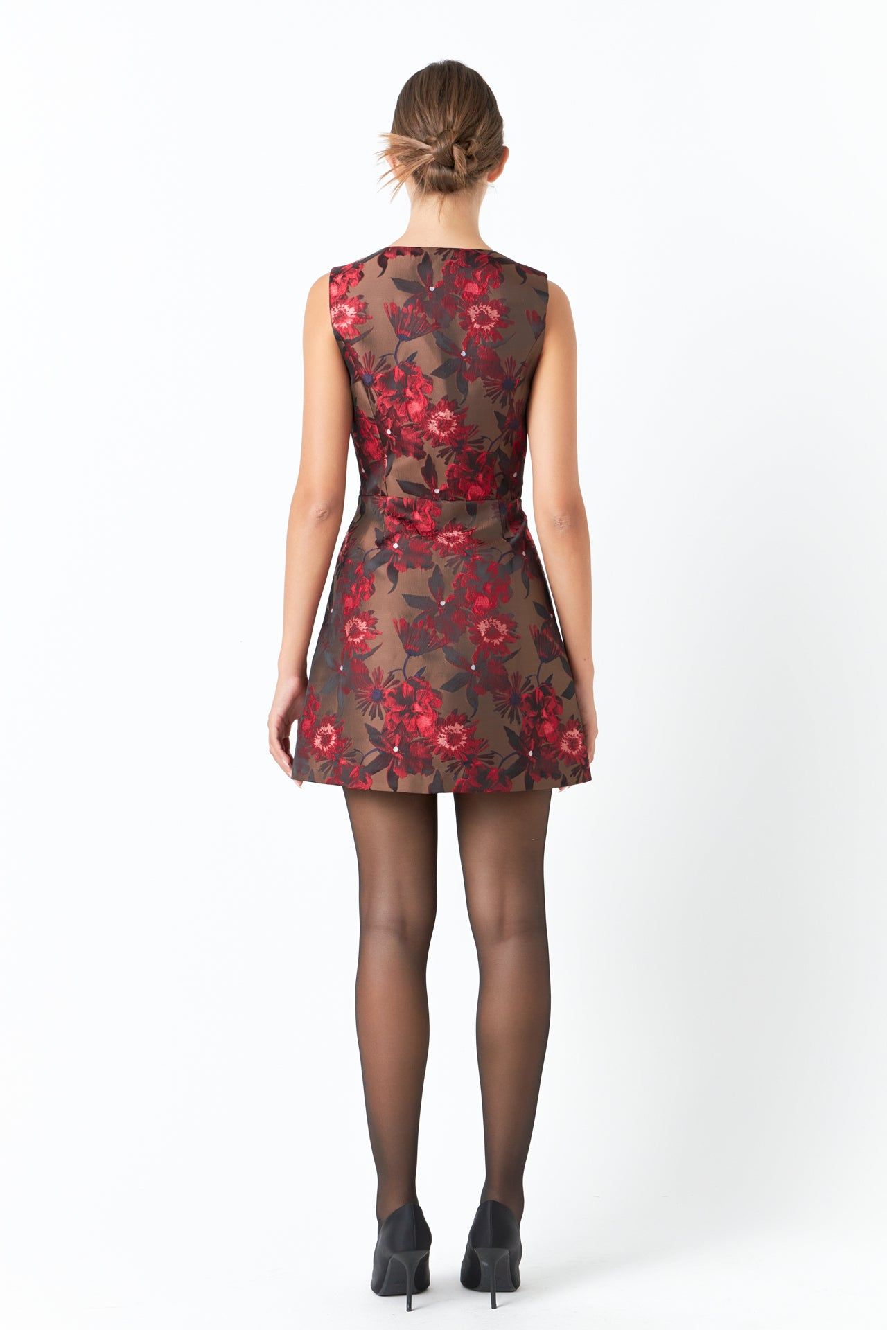 Floral Jacquard Sleeveless Mini Dress sold by Endless Rose product image thumbnail 4