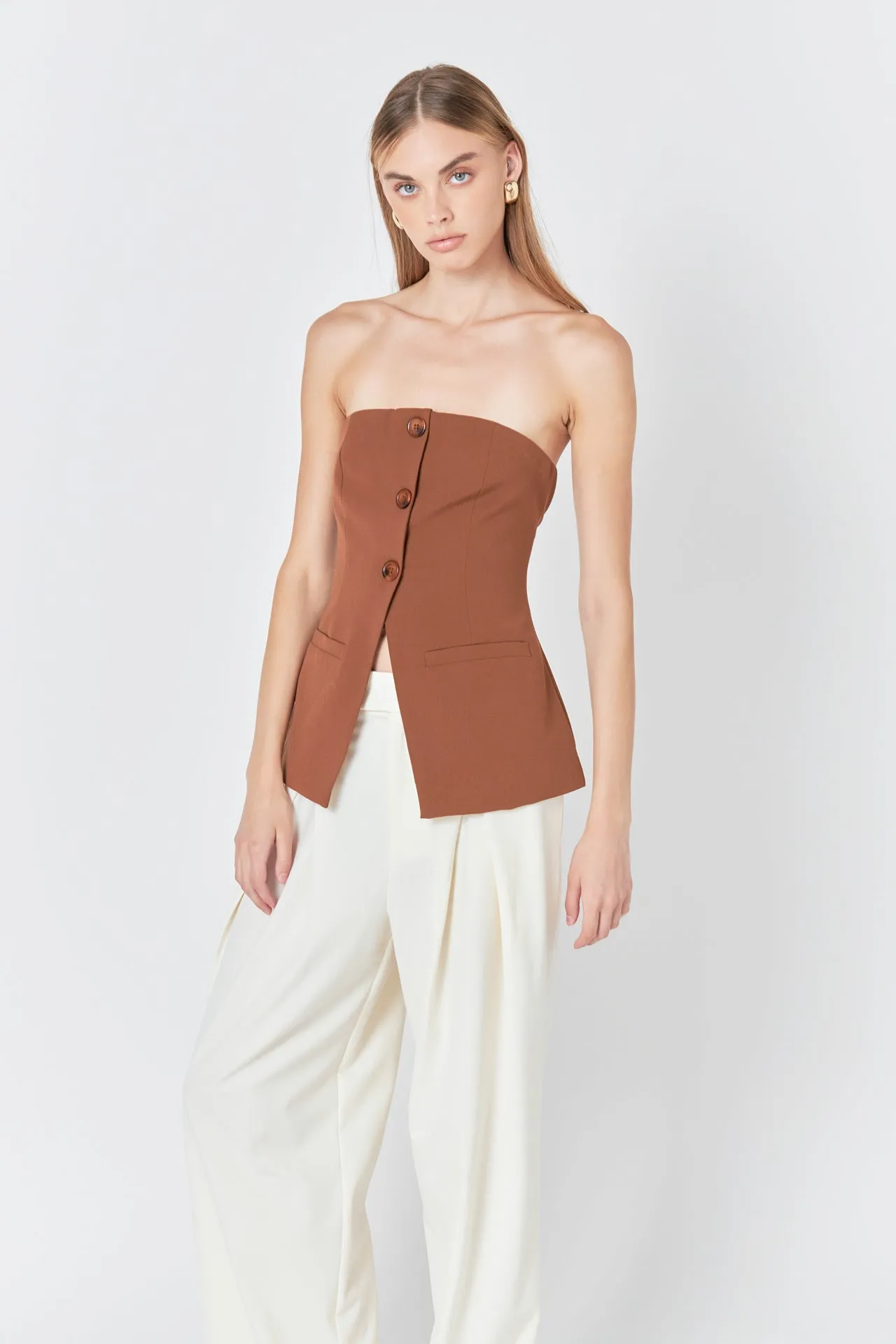 Strapless 3-pc button Long Top sold by Endless Rose product image thumbnail 5