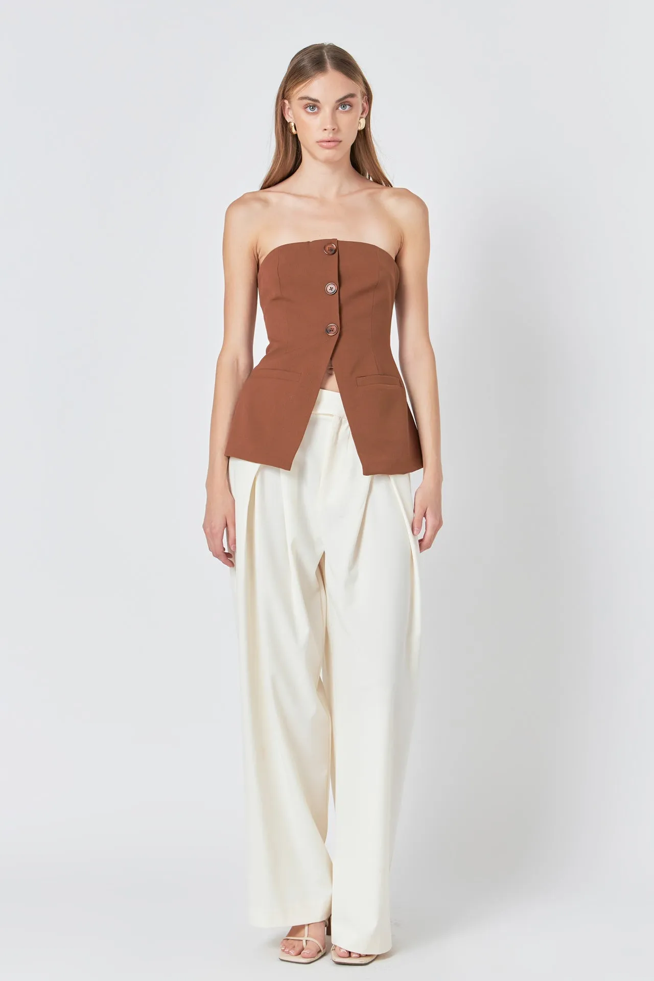 Strapless 3-pc button Long Top sold by Endless Rose