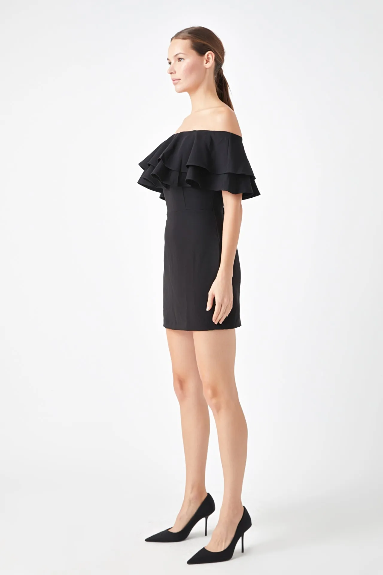 Ruffled Off Shoulder Mini Dress sold by Endless Rose product image thumbnail 3