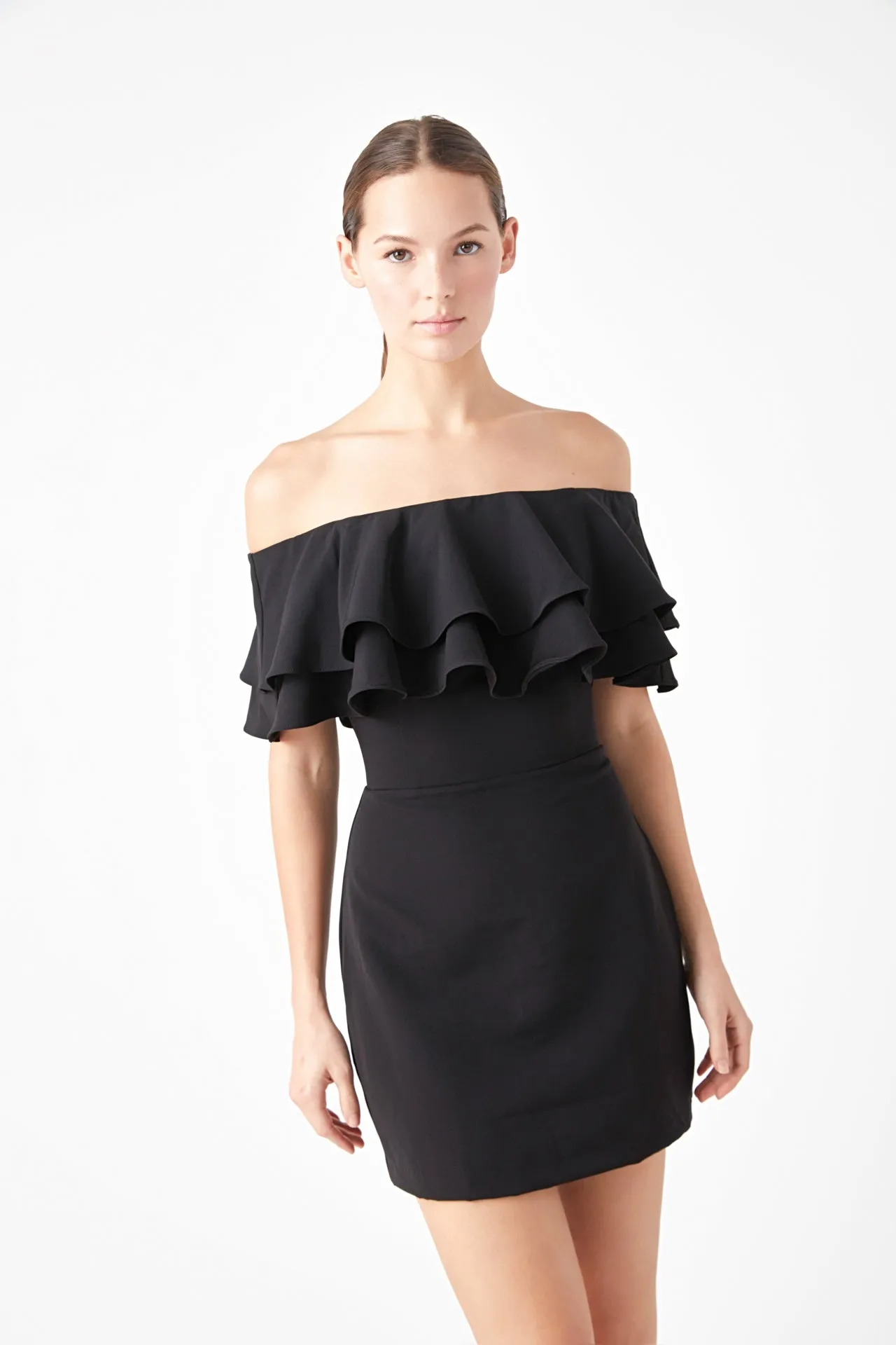 Ruffled Off Shoulder Mini Dress sold by Endless Rose product image thumbnail 5