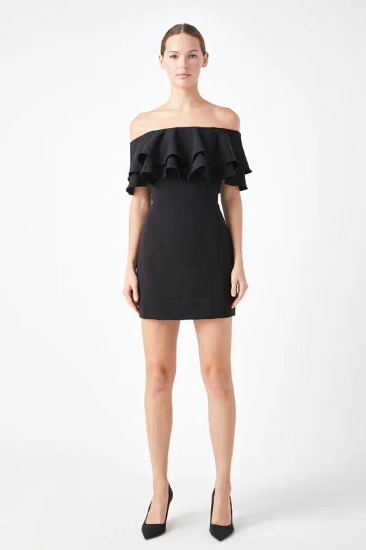 Ruffled Off Shoulder Mini Dress sold by Endless Rose