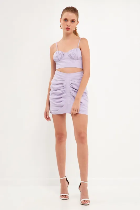 Draped Linen Mini Skirt sold by Endless Rose