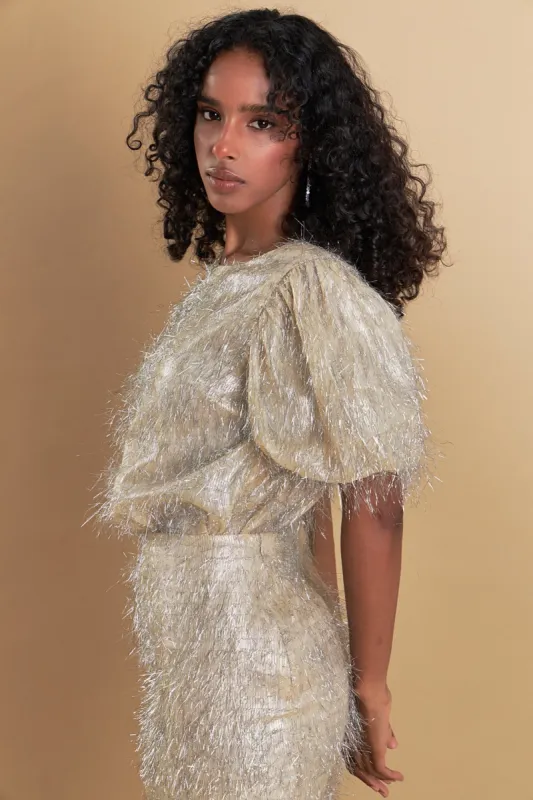 Fringe Puff Sleeve Top sold by Endless Rose