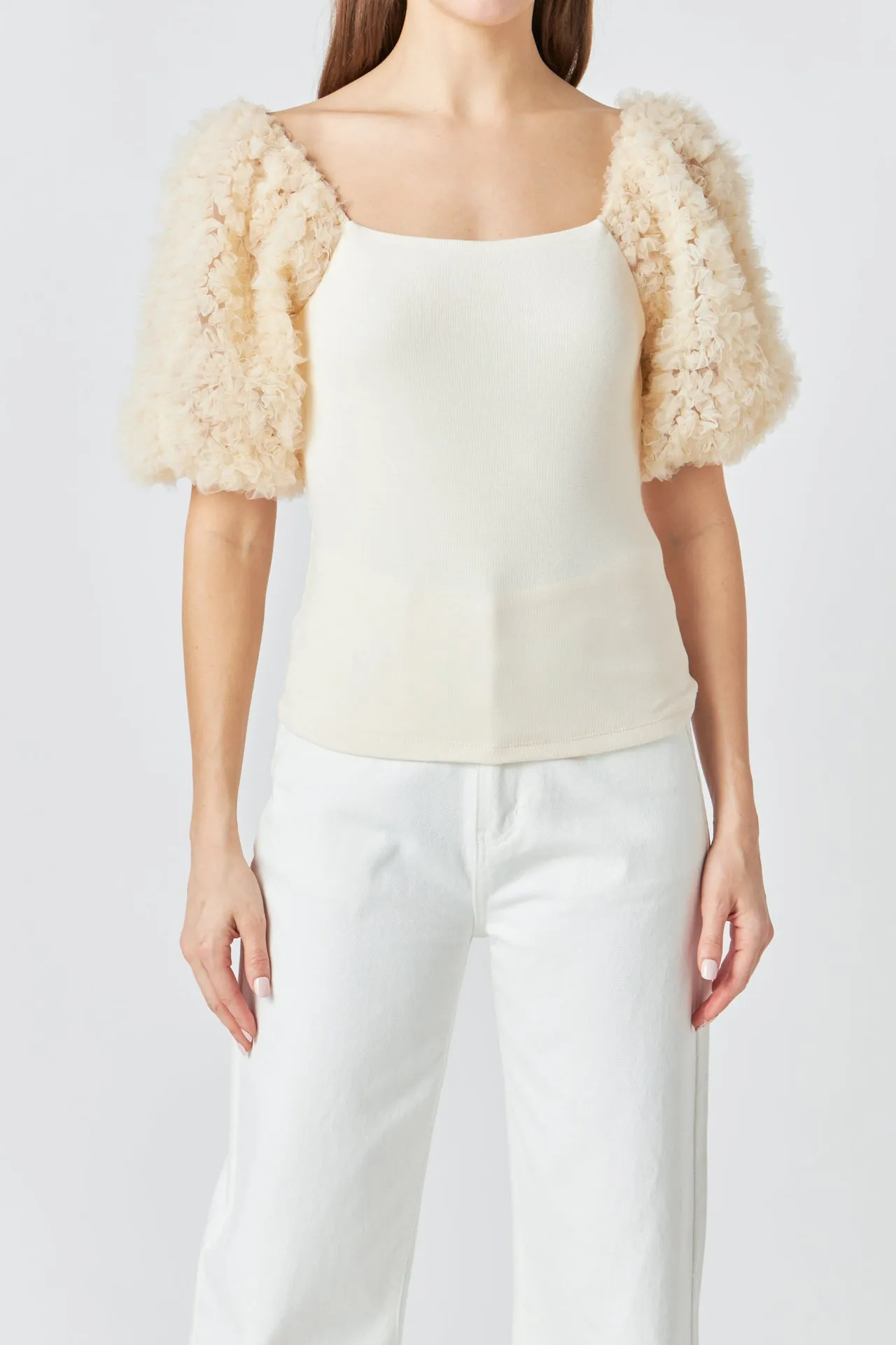 Tulle Puff Sleeve Top sold by Endless Rose product image thumbnail 2
