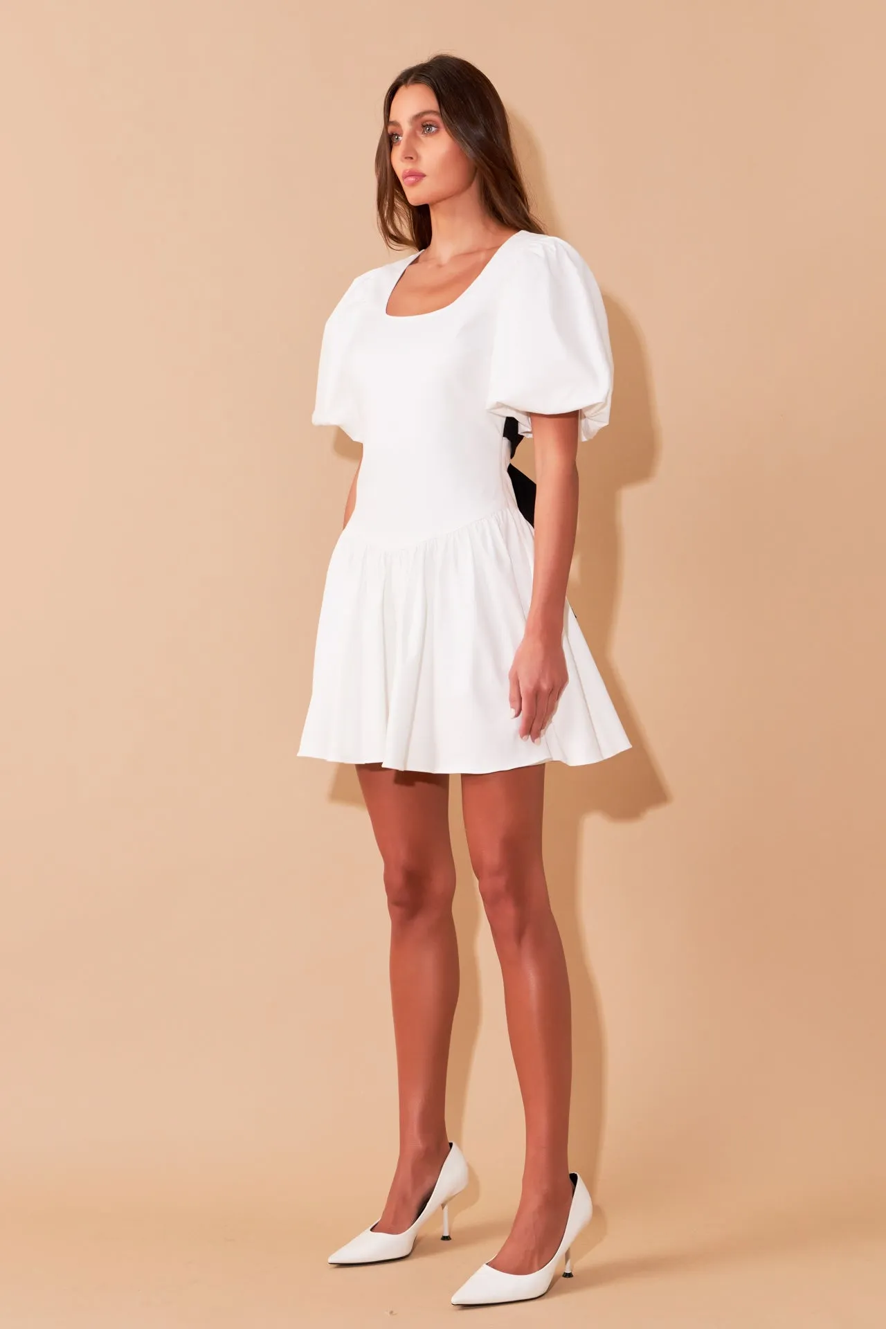 Contrast Bow Low Back Mini Dress sold by Endless Rose product image thumbnail 3