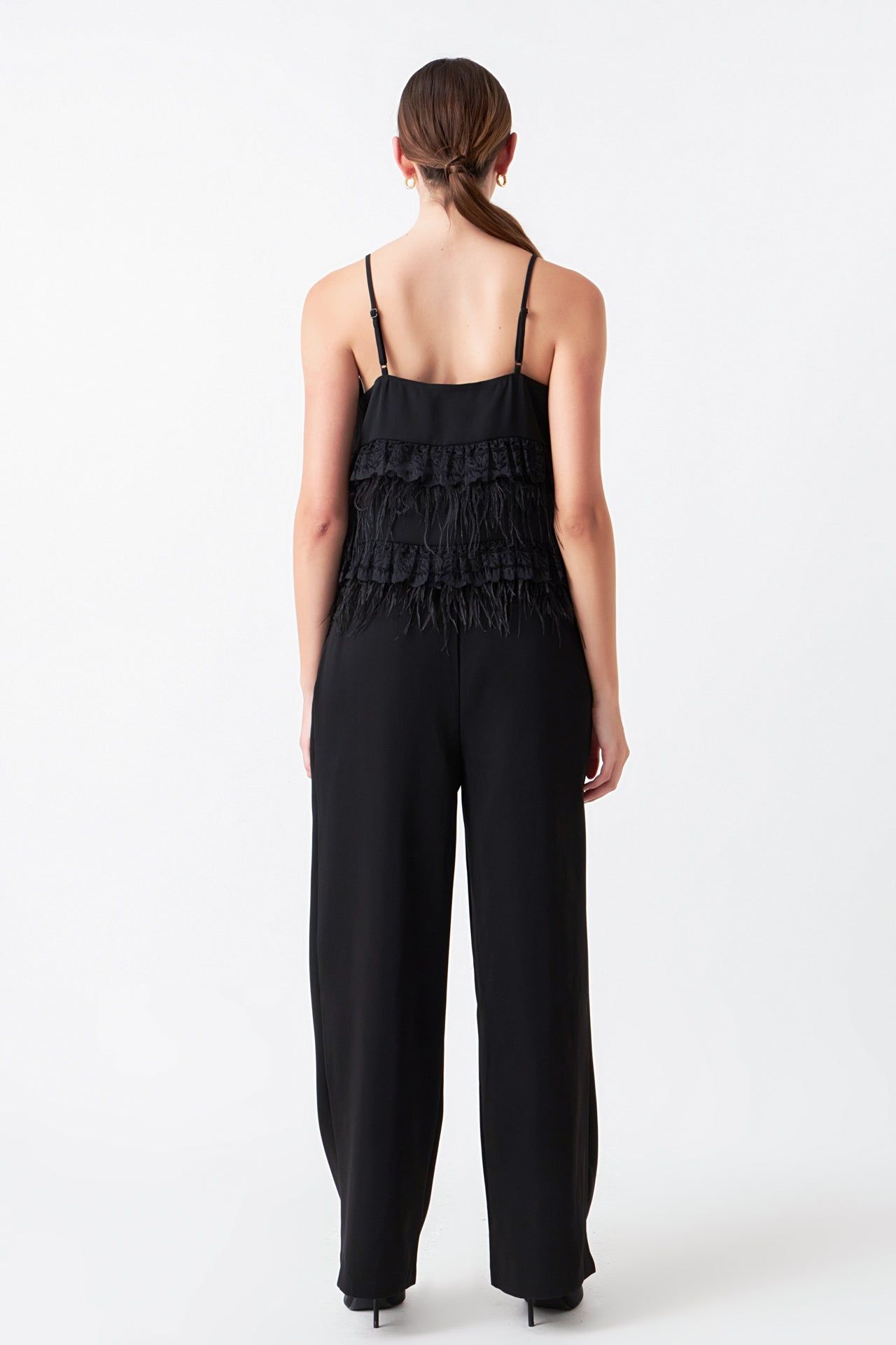 Lace & Feather Trim Tank Top sold by Endless Rose product image thumbnail 4