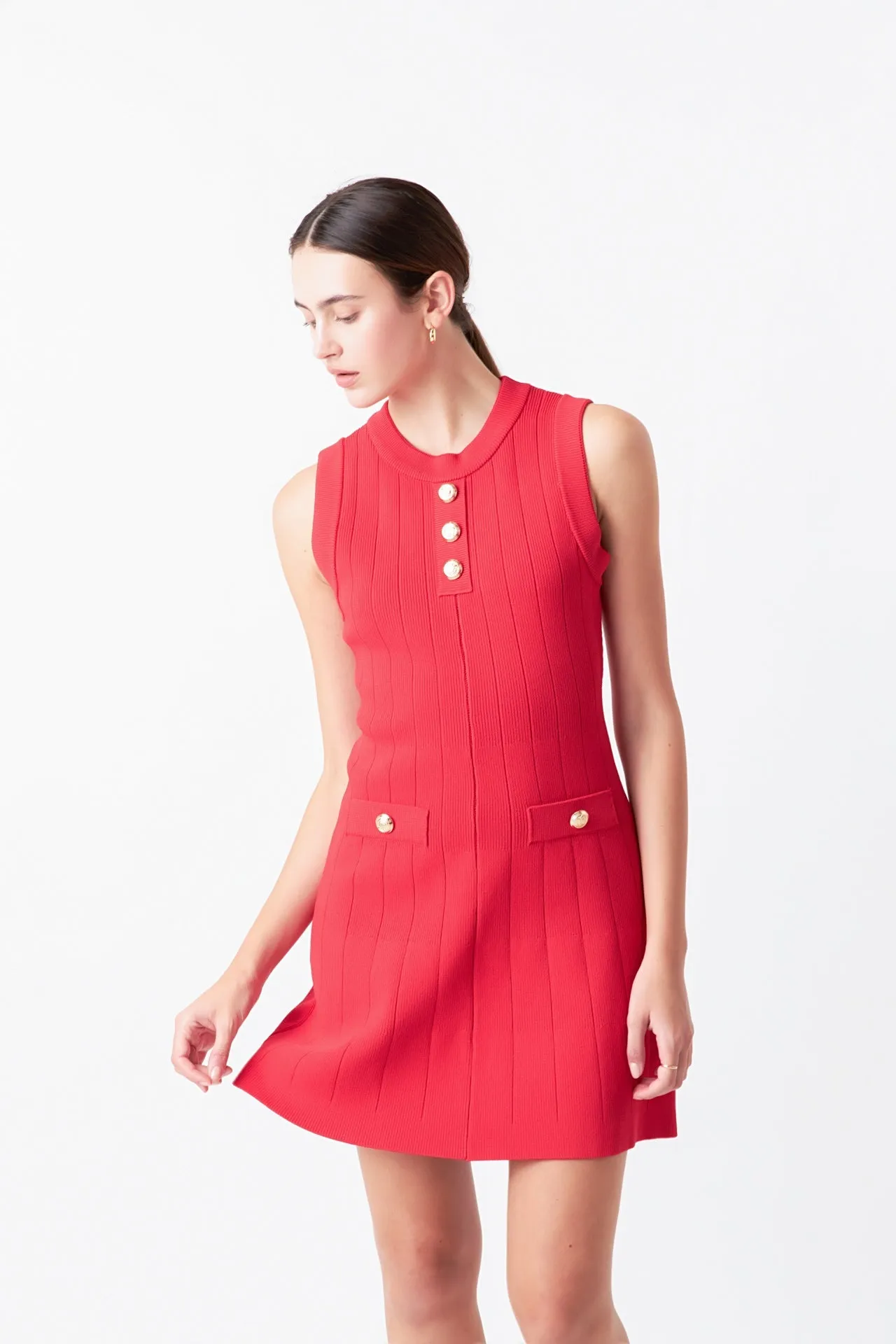 Shank Button Knit Mini Dress sold by Endless Rose product image thumbnail 5