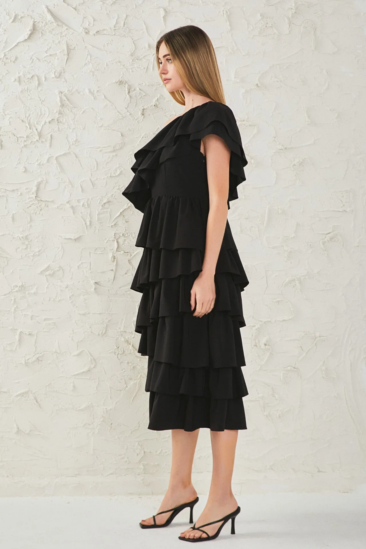 One Shoulder Tiered Maxi Dress sold by Endless Rose product image thumbnail 3