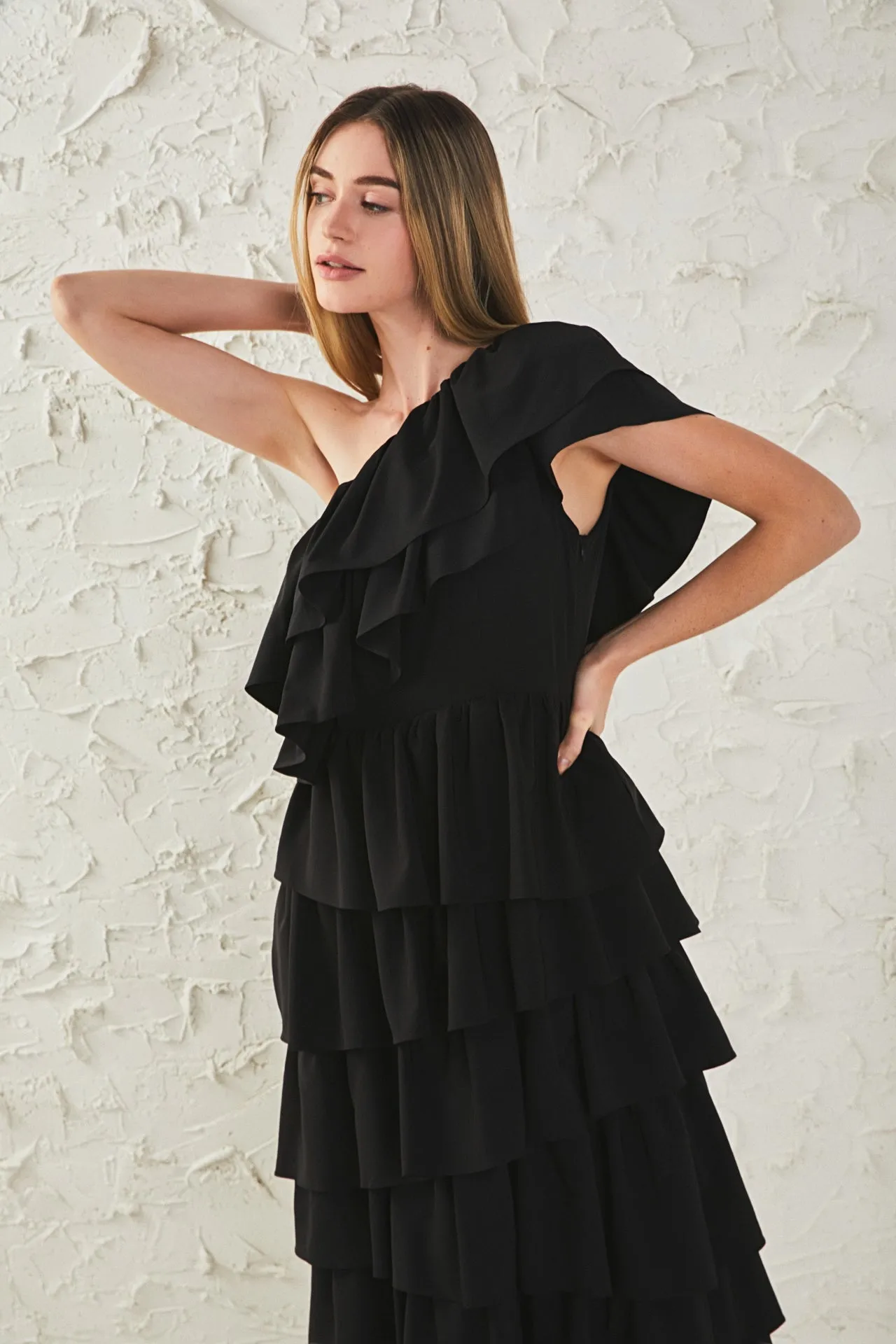 One Shoulder Tiered Maxi Dress sold by Endless Rose product image thumbnail 5