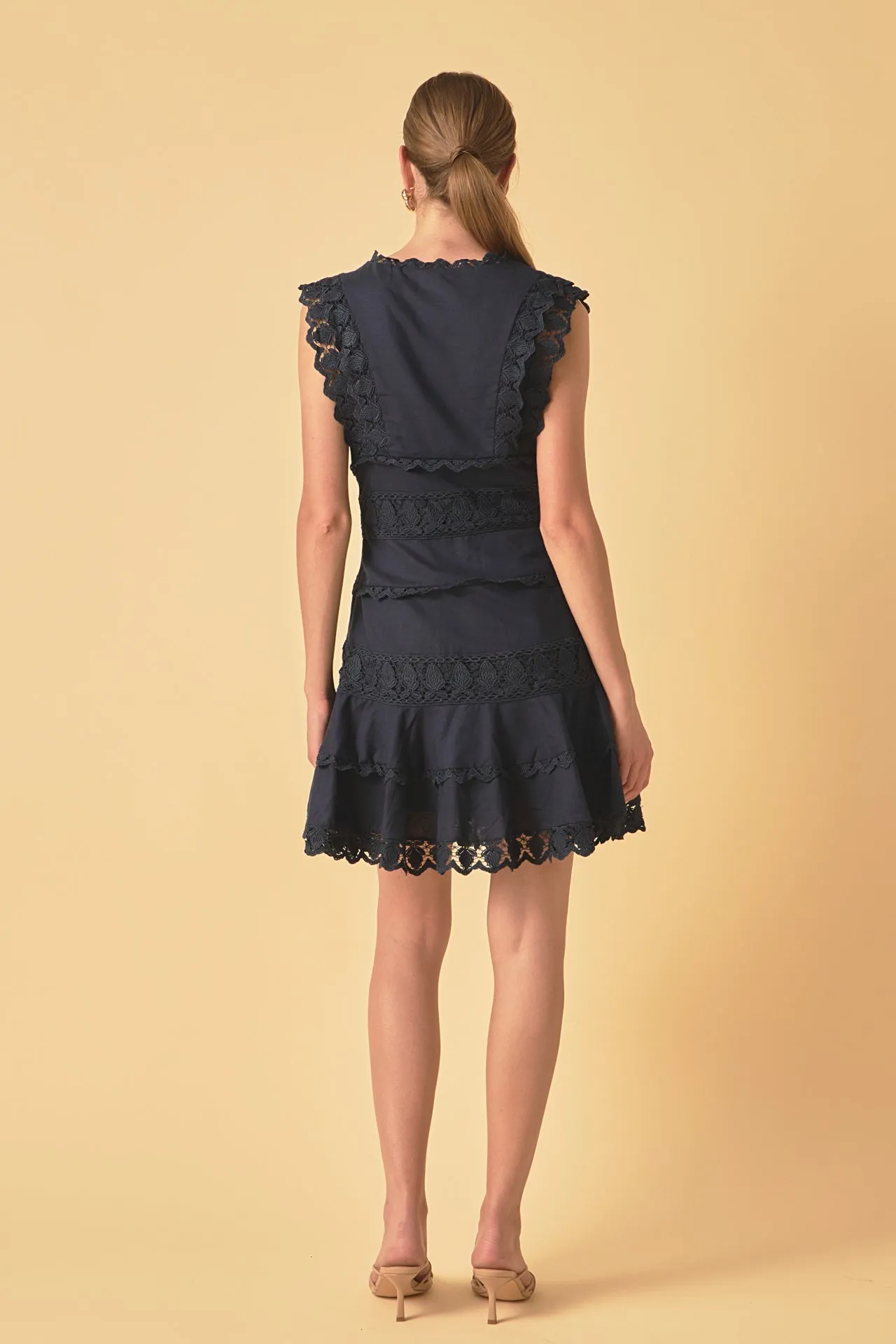 Plunging Neck Lace Trim Dress - Final Sale sold by Endless Rose product image thumbnail 4