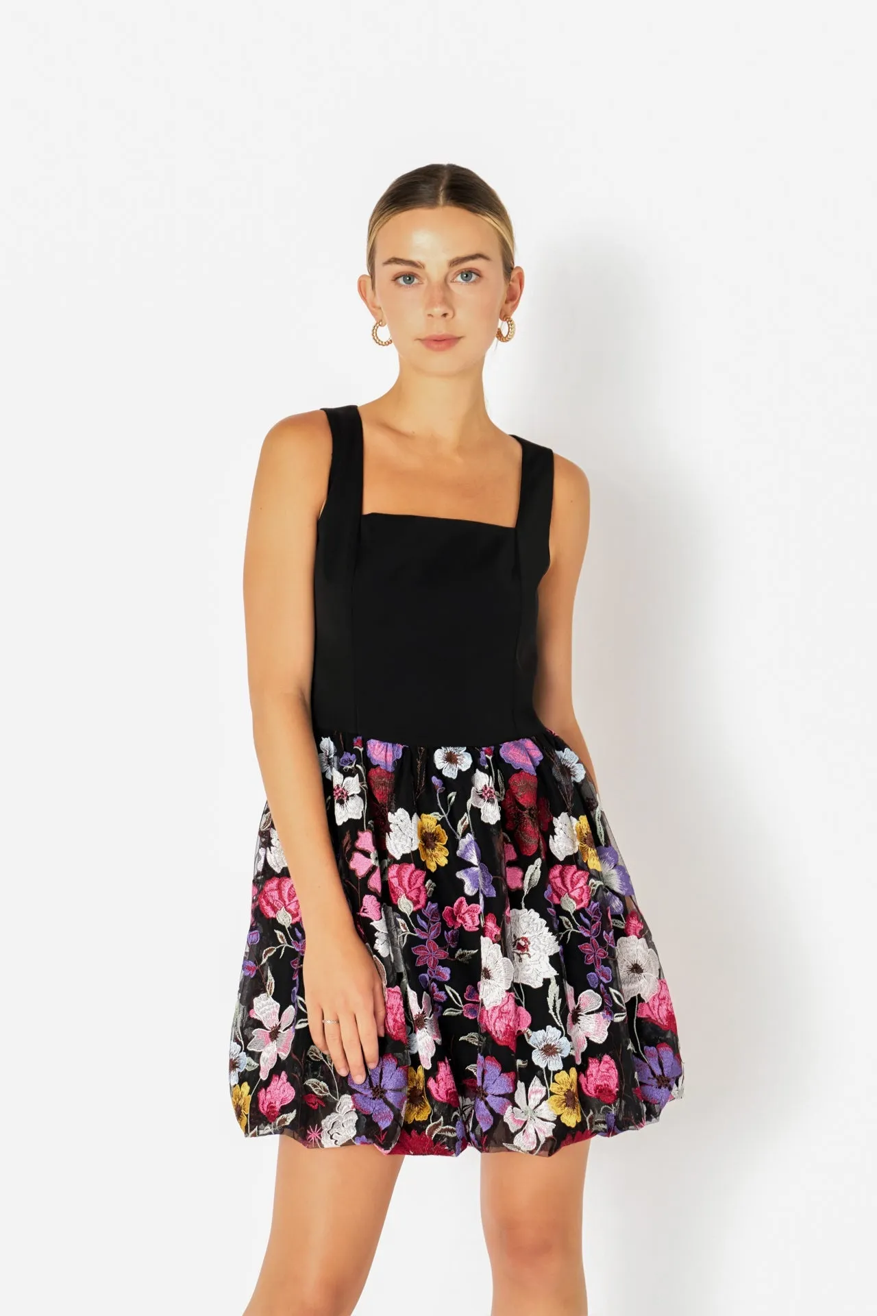 Square Neck Floral Embroidered Mini Dress sold by Endless Rose product image thumbnail 5