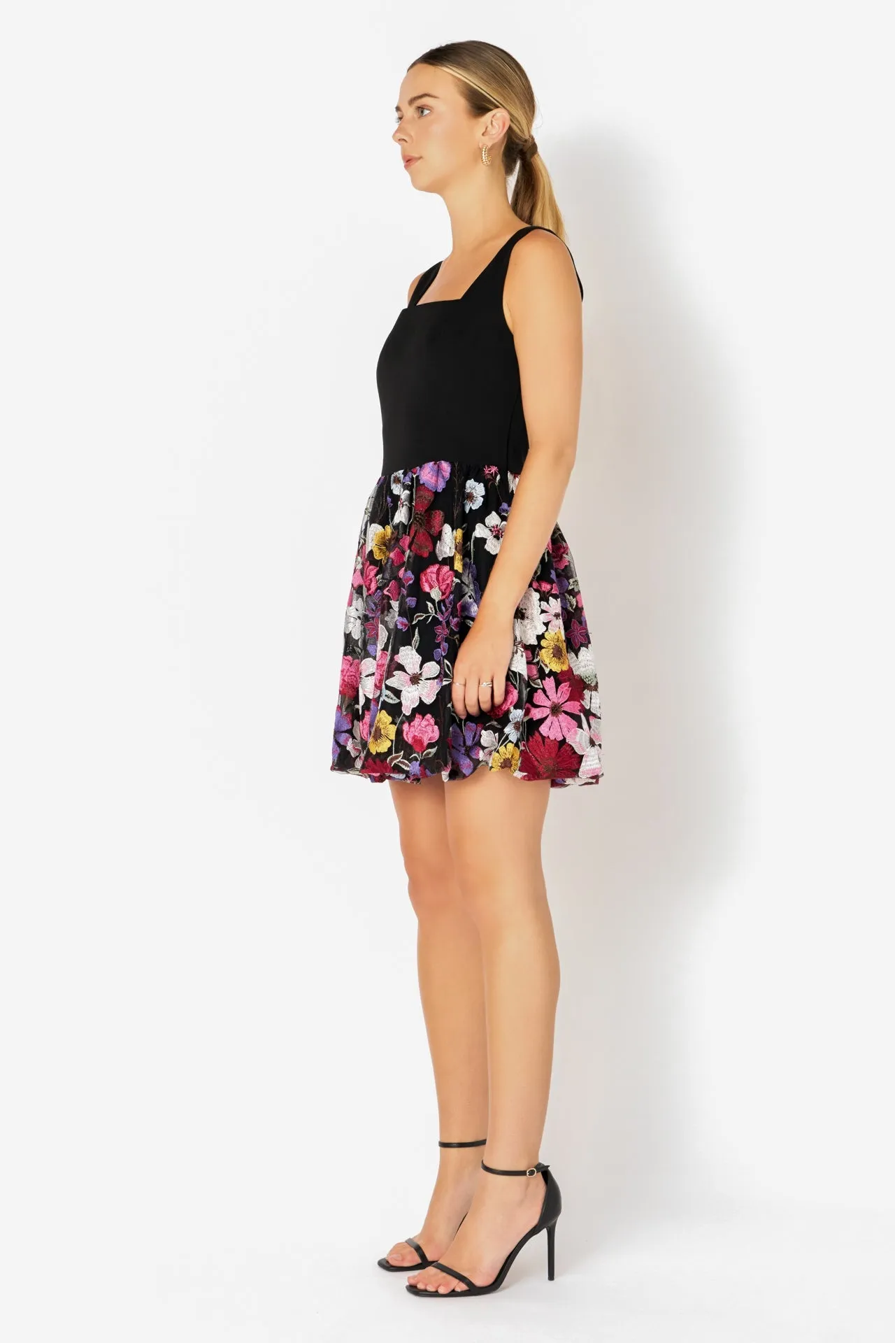 Square Neck Floral Embroidered Mini Dress sold by Endless Rose product image thumbnail 3