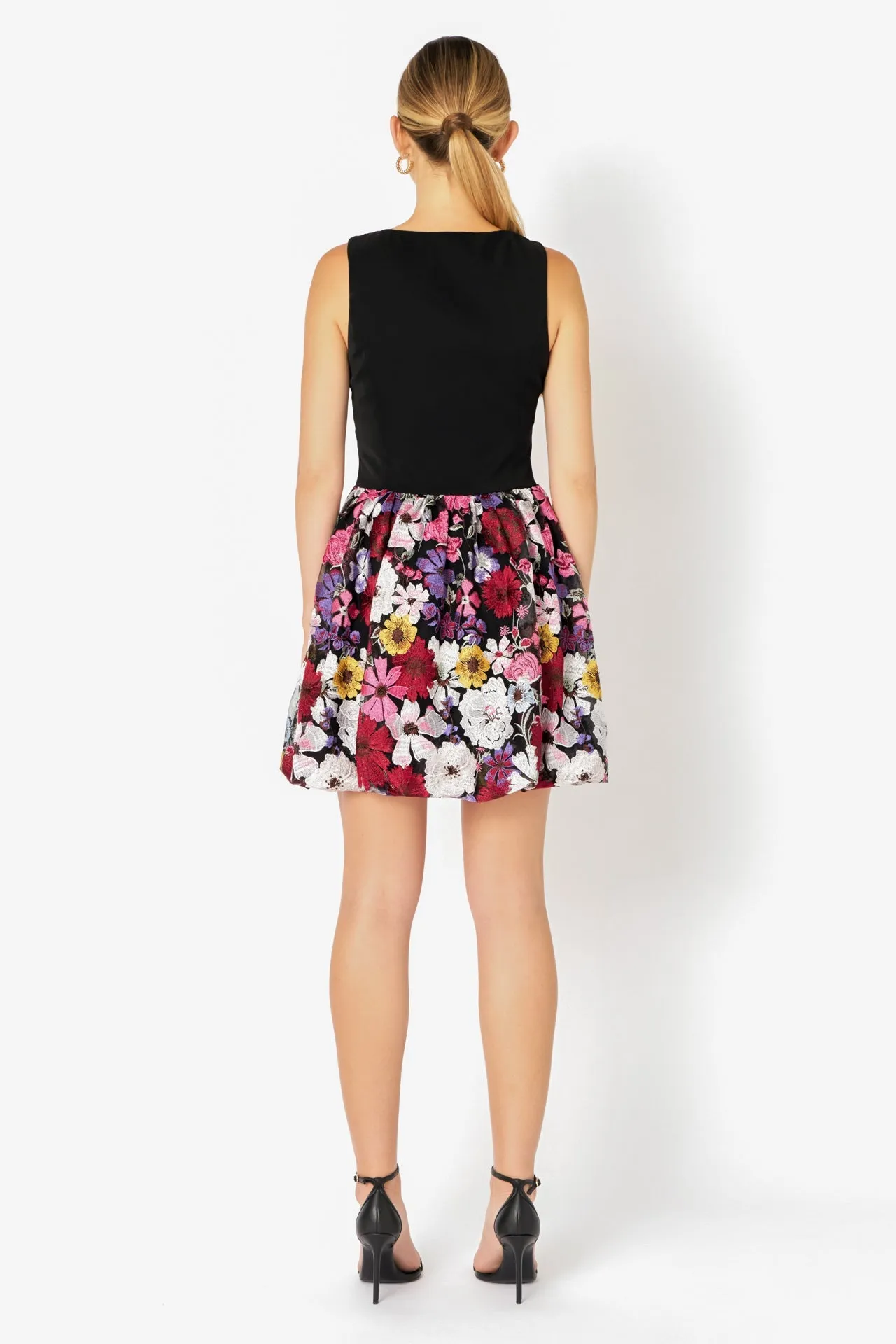 Square Neck Floral Embroidered Mini Dress sold by Endless Rose product image thumbnail 4