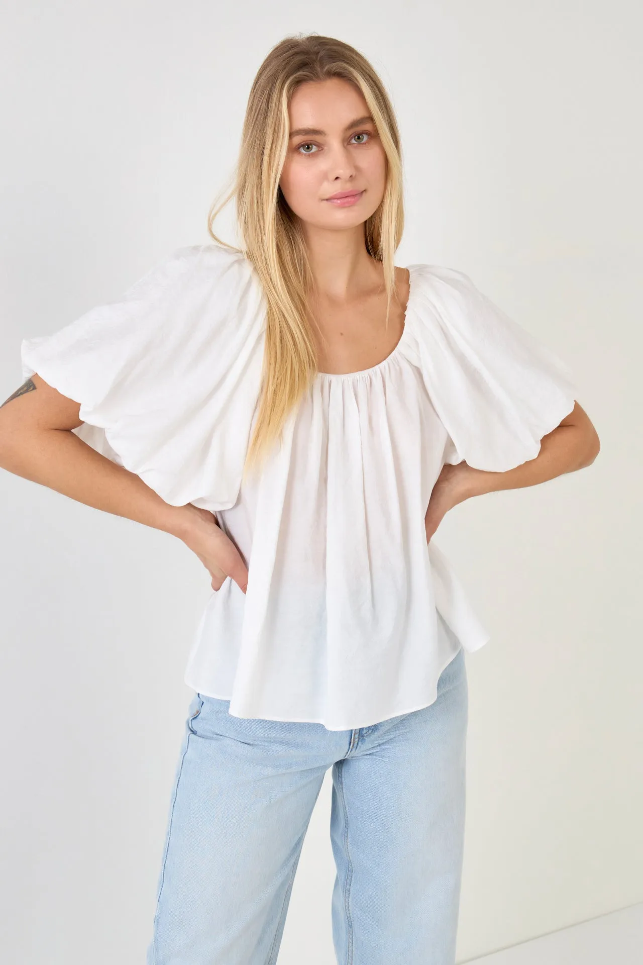 Pleated Puff Sleeve Top - Final Sale sold by Endless Rose product image thumbnail 5