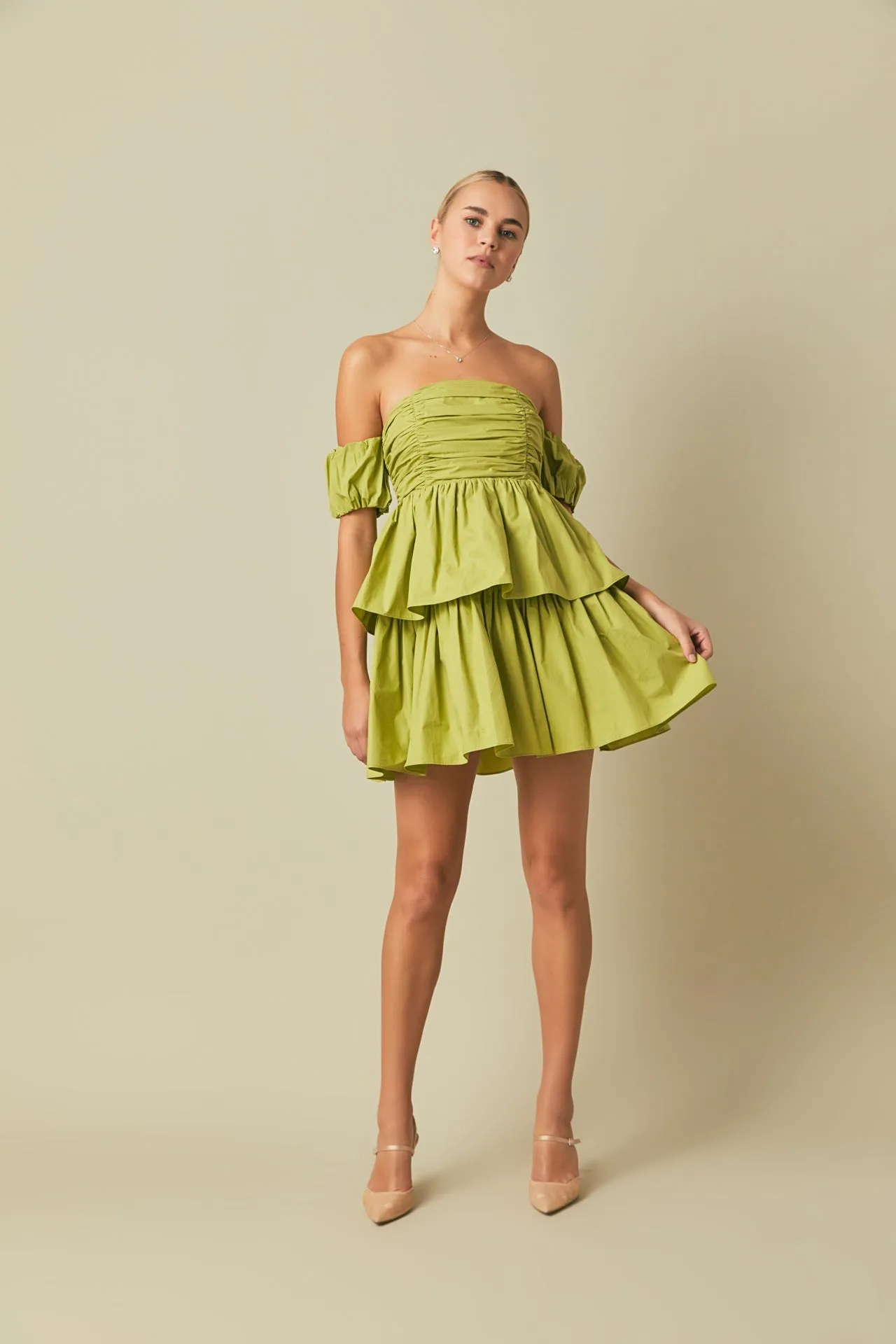 Ruched Off The Shoulder Mini Dress sold by Endless Rose product image thumbnail 5