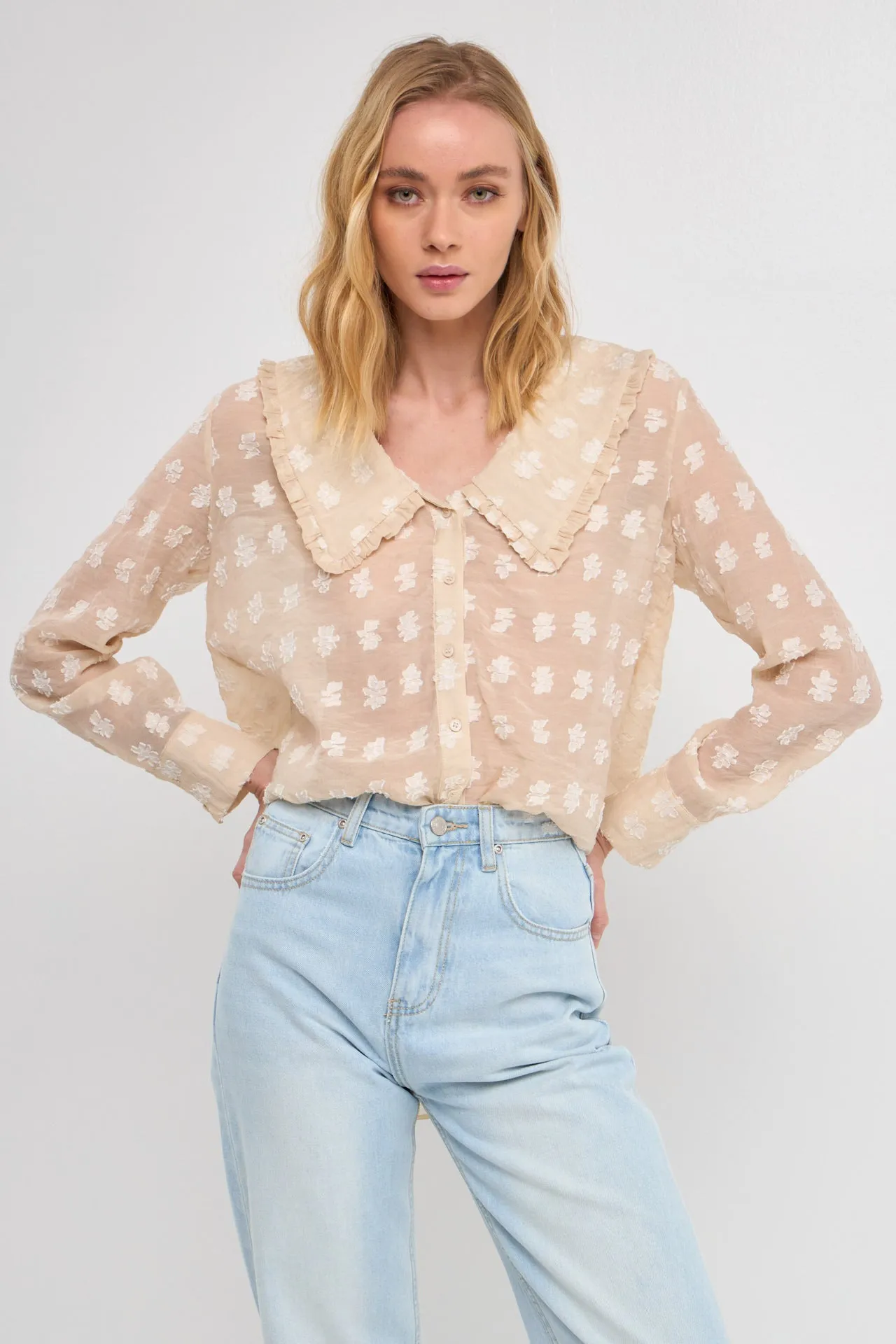 Sheer Shirt with Statement Collar sold by Endless Rose product image thumbnail 2
