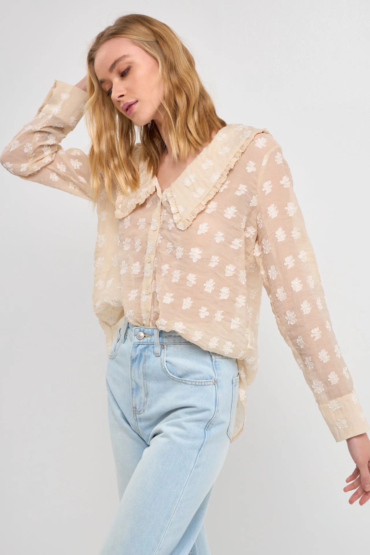 Sheer Shirt with Statement Collar sold by Endless Rose product image thumbnail 5