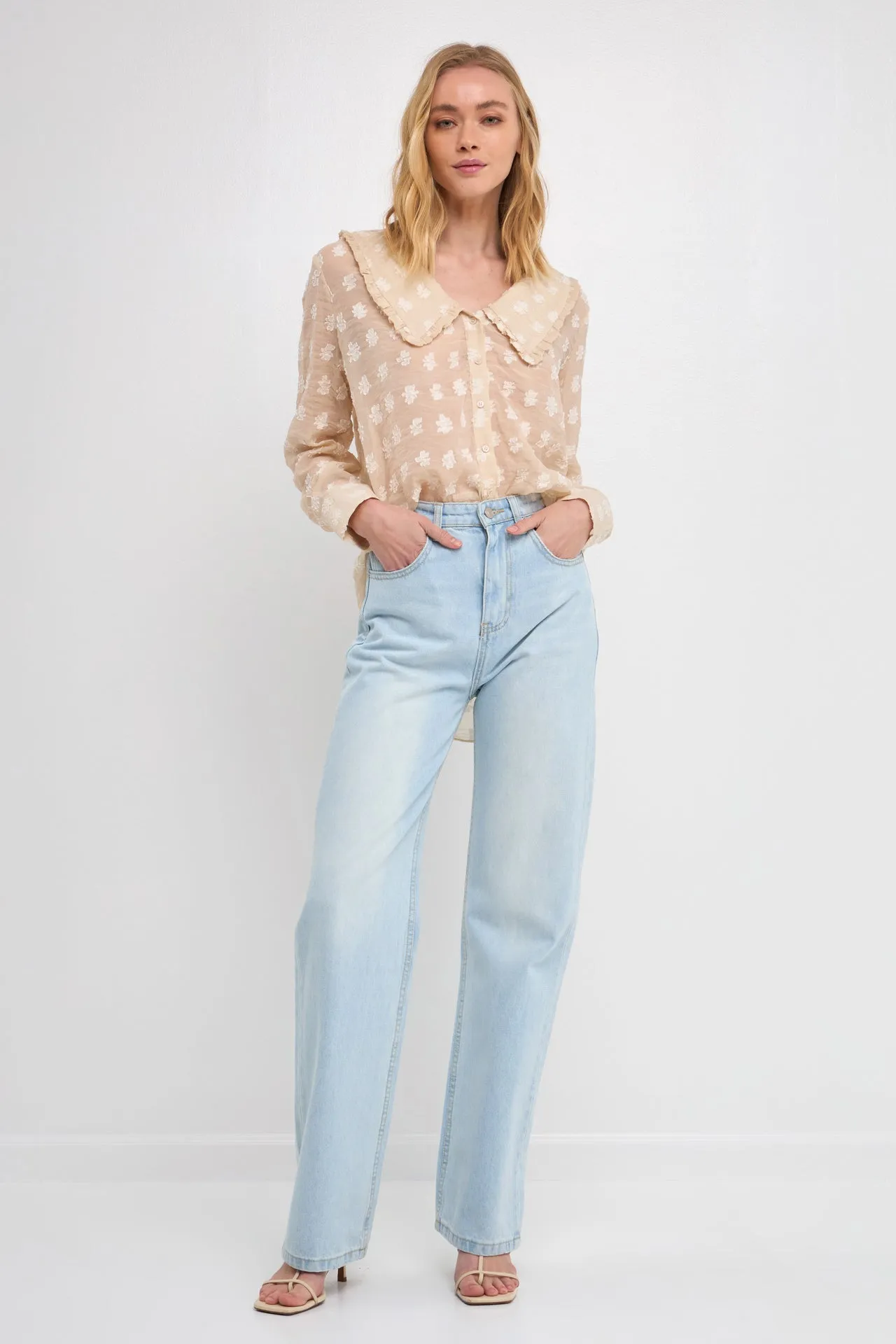 Sheer Shirt with Statement Collar sold by Endless Rose