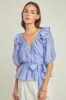 Puff Sleeve Peplum Top sold by Endless Rose