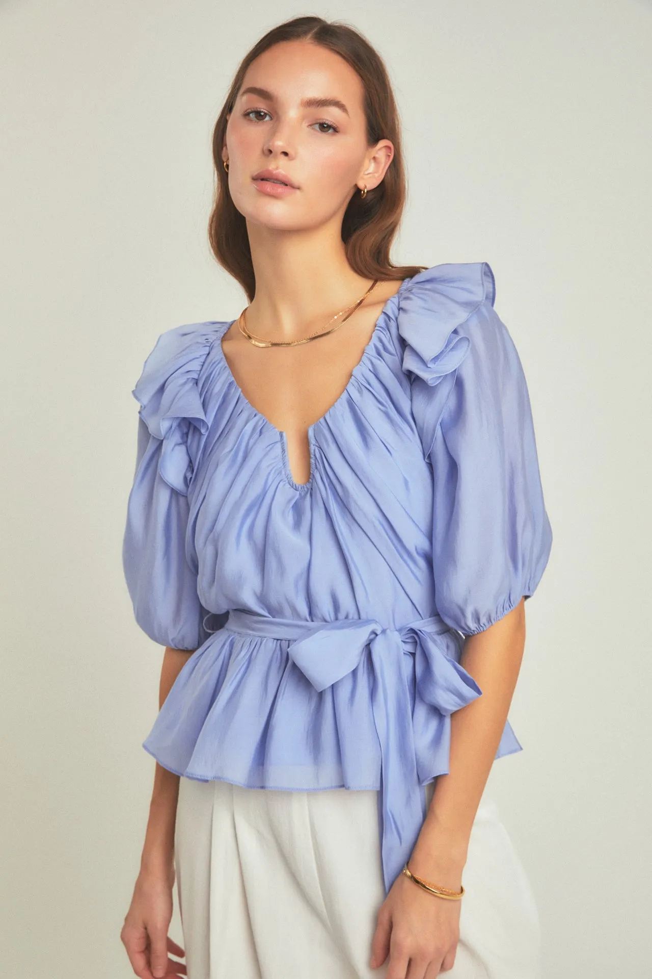 Puff Sleeve Peplum Top sold by Endless Rose product image thumbnail 5