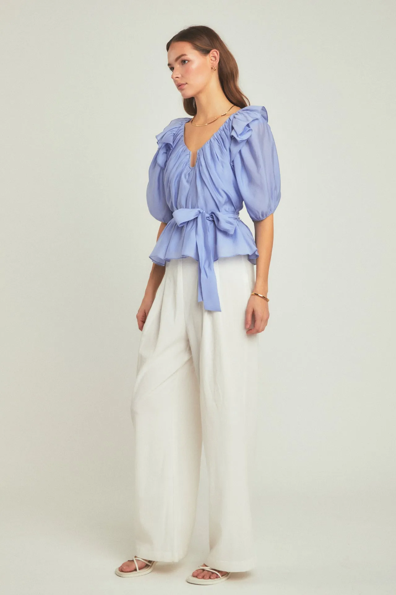 Puff Sleeve Peplum Top sold by Endless Rose product image thumbnail 3