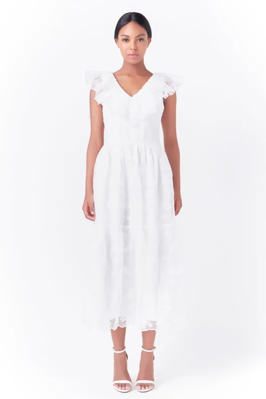 Floral Embroidery Organza Midi Dress sold by Endless Rose